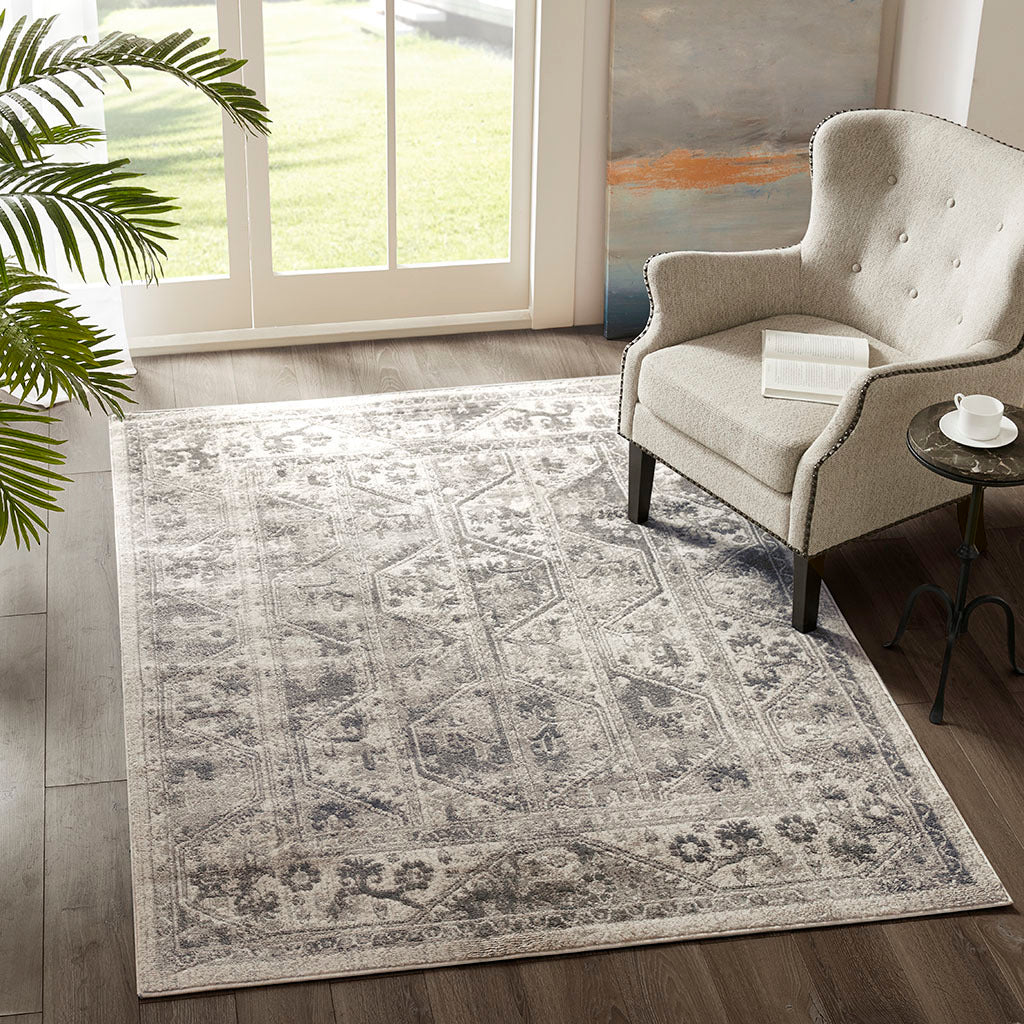 Tiled Border Area Rug: Modern & Stylish