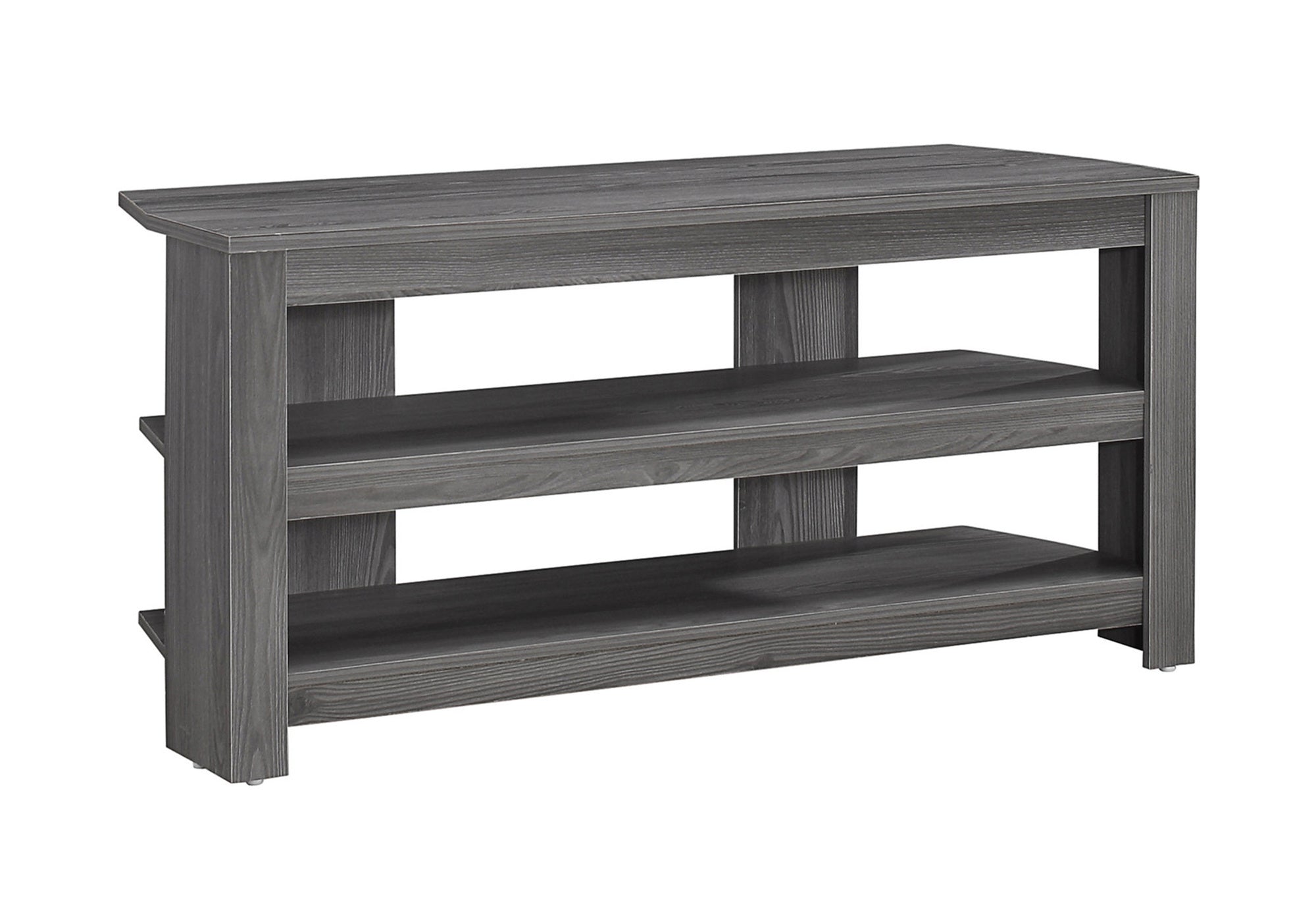 Modern Grey TV Stand, 42 Inch Console with Storage