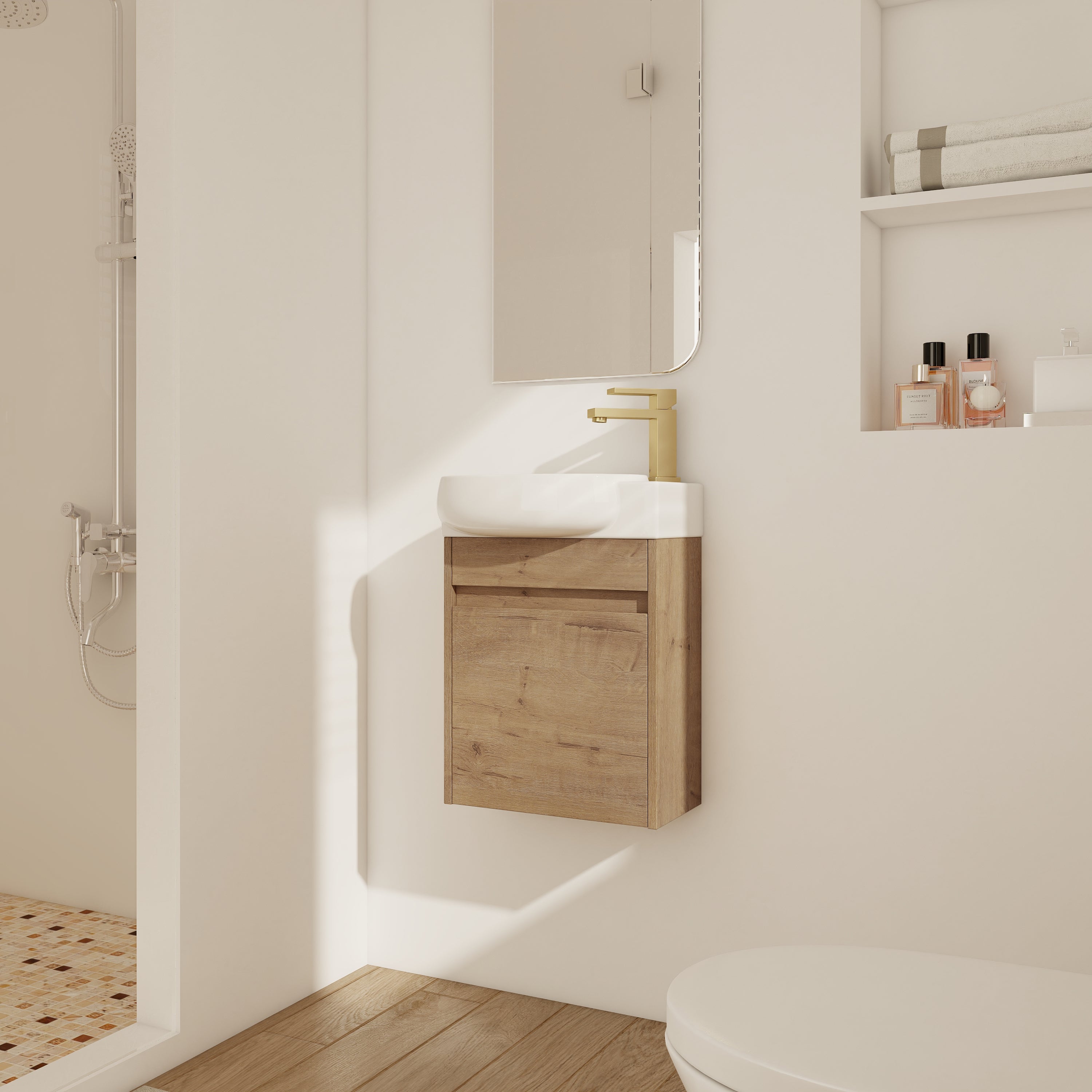 16" Soft Close Vanity Sink: Small Bathroom Solution