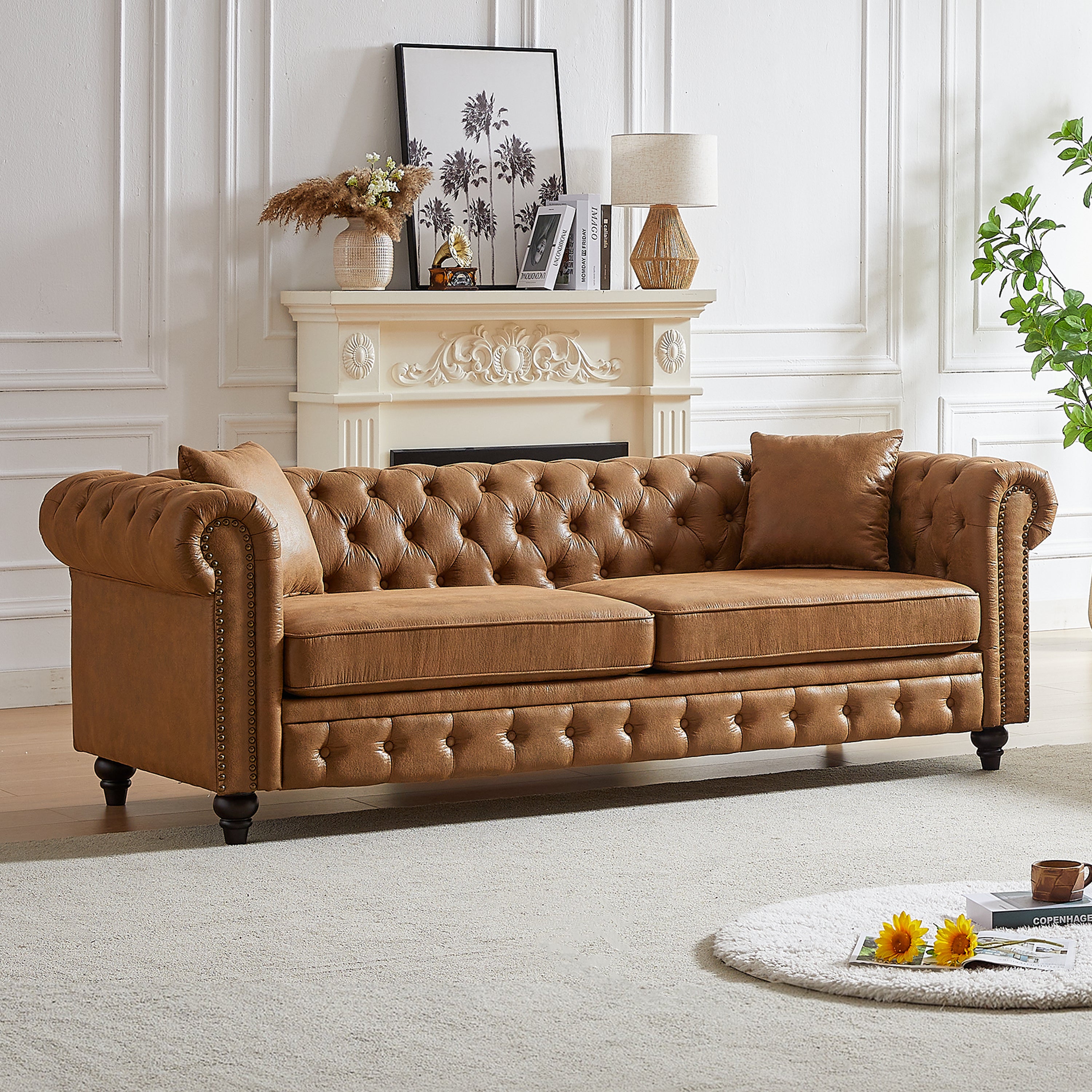 Chesterfield Sofa: Tech Fabric, 3 Seater