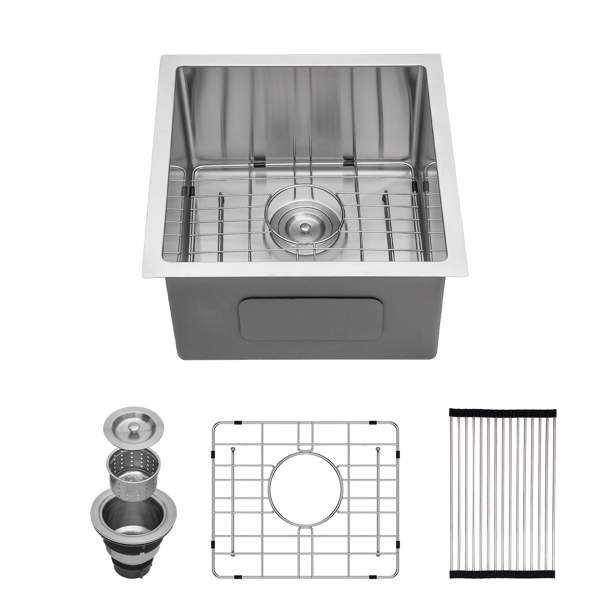 17" Undermount Kitchen Sink: 16 Gauge, 10" Deep