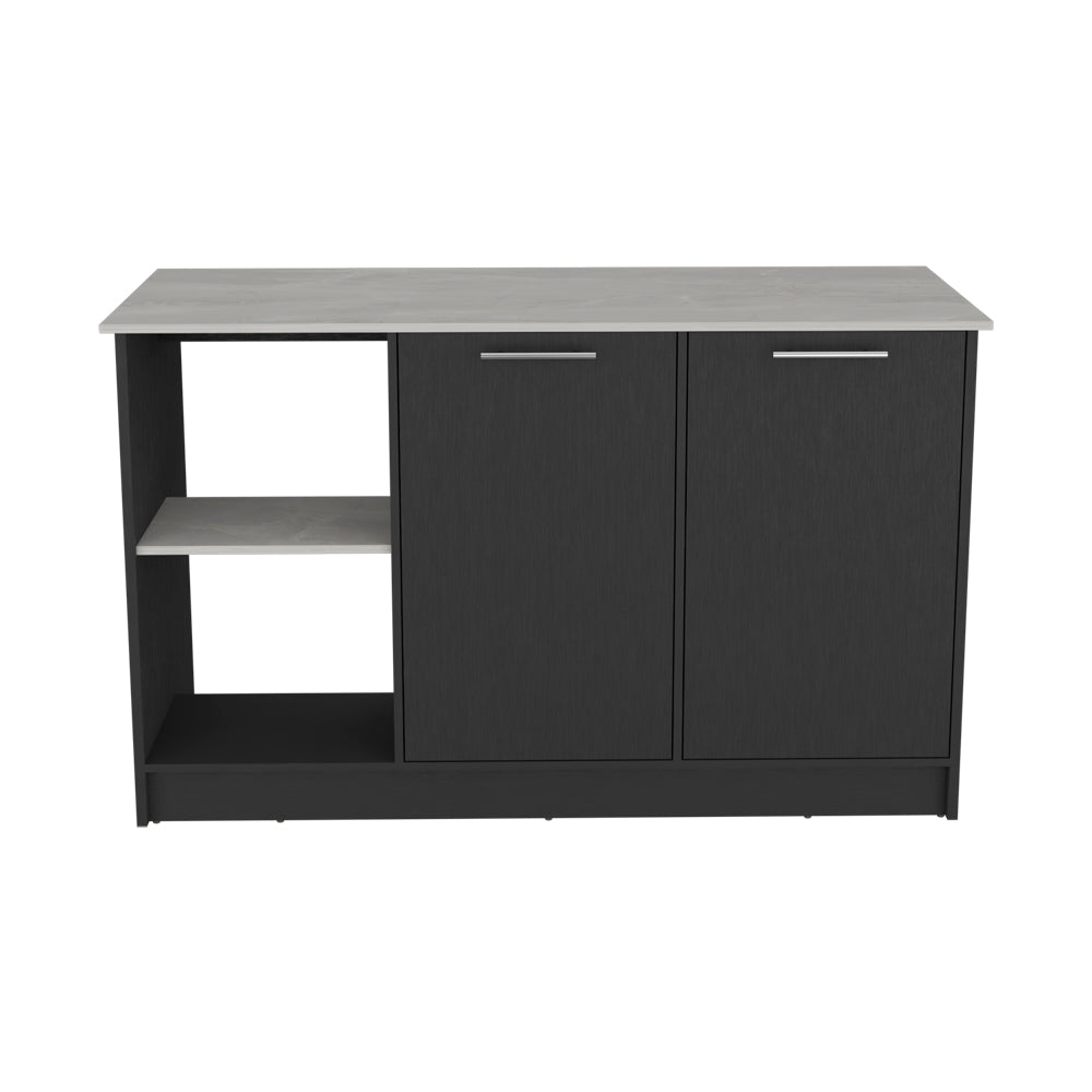 Padua Kitchen Island, Black/Onyx
