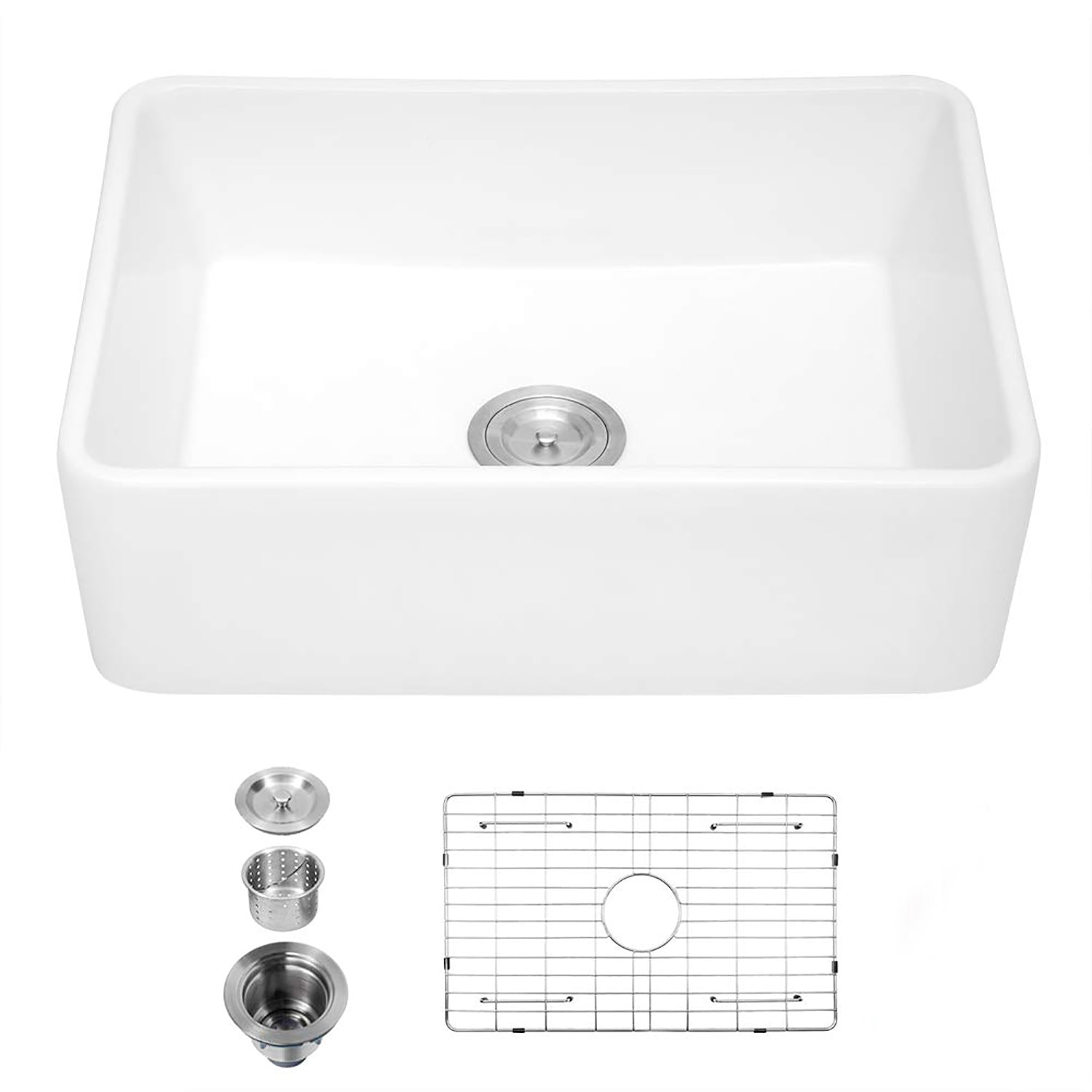 White Farmhouse Kitchen Sink 30x20" Ceramic