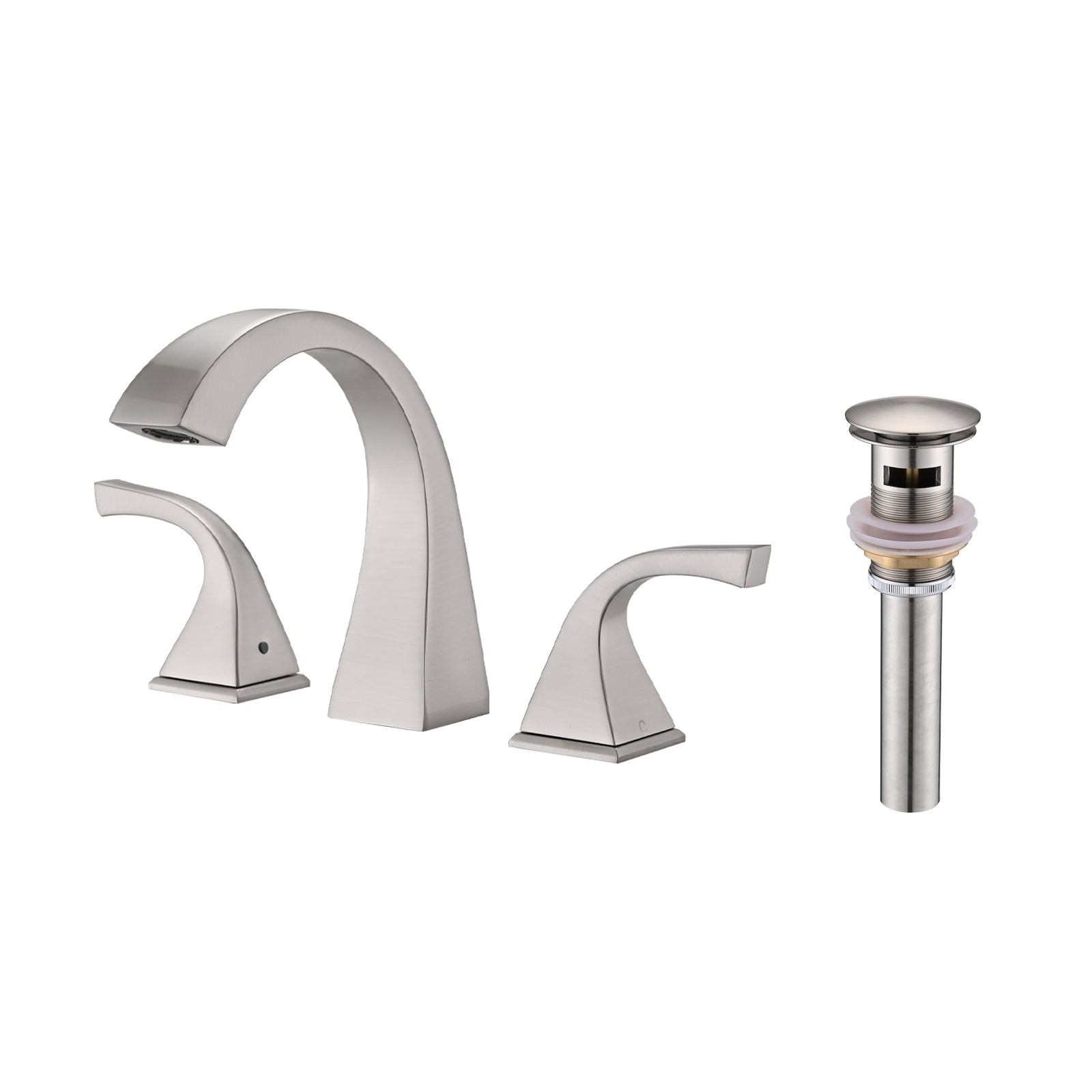 Brushed Nickel 2-Handle Bathroom Sink Faucet