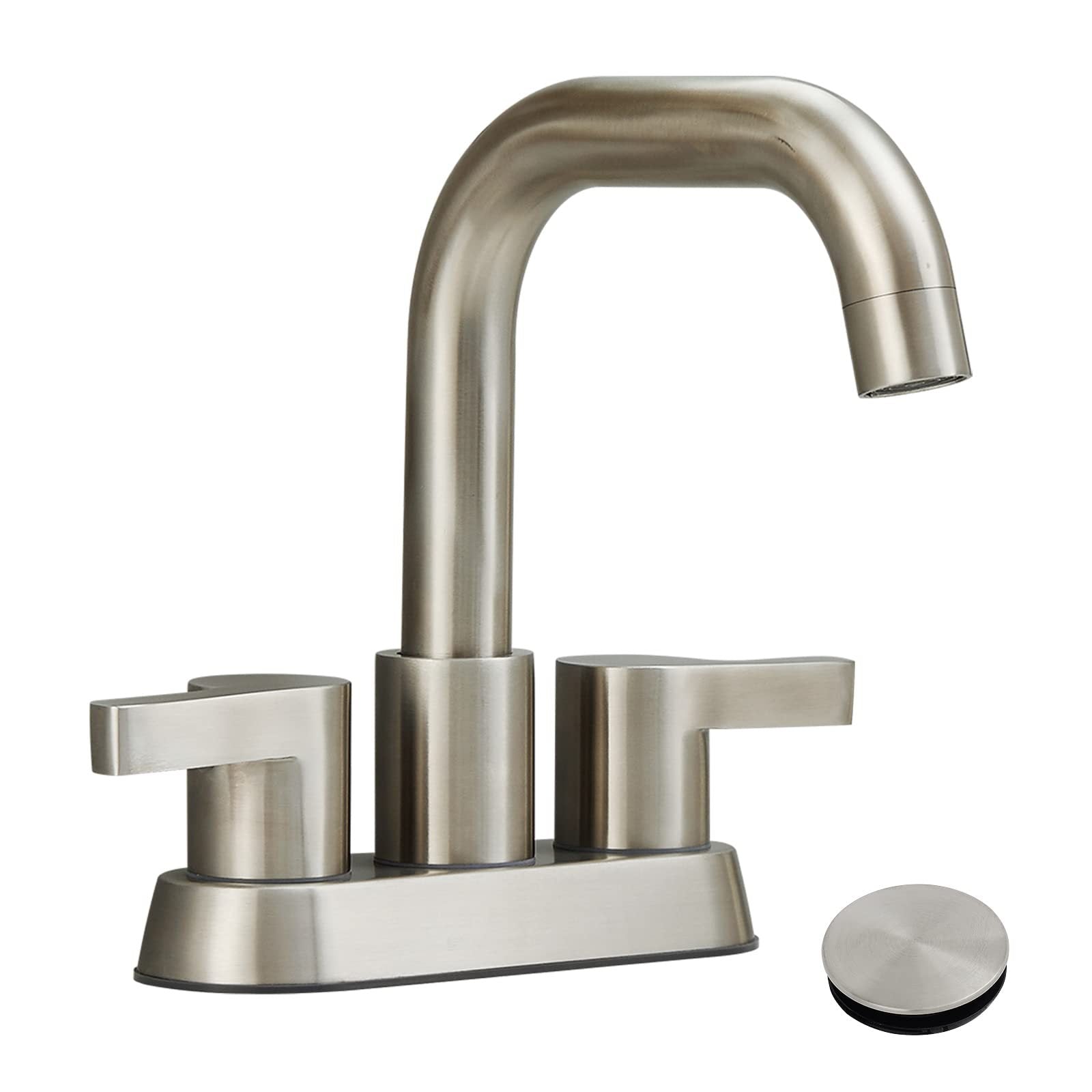 Brushed Nickel 2-Handle Bathroom Faucet Set
