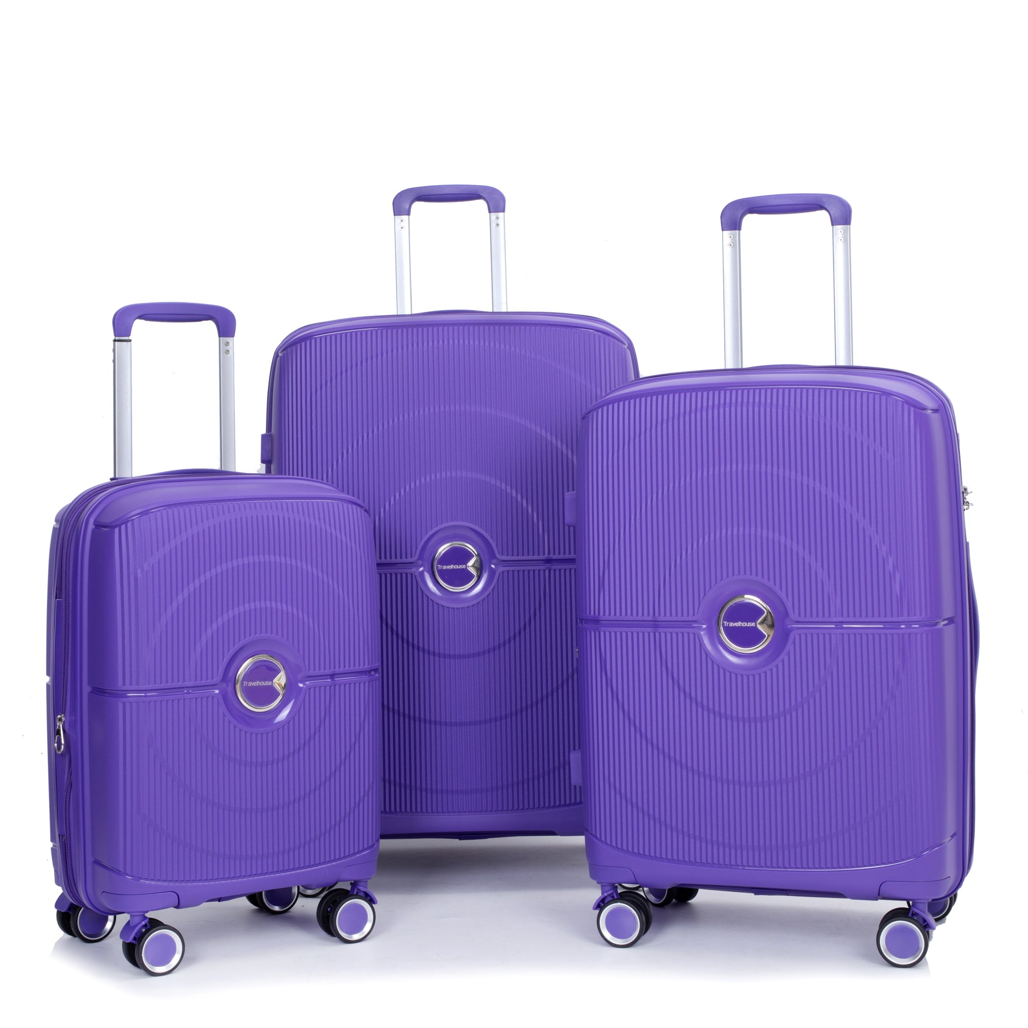 Lightweight Purple 3-Piece Luggage Set w/TSA Lock