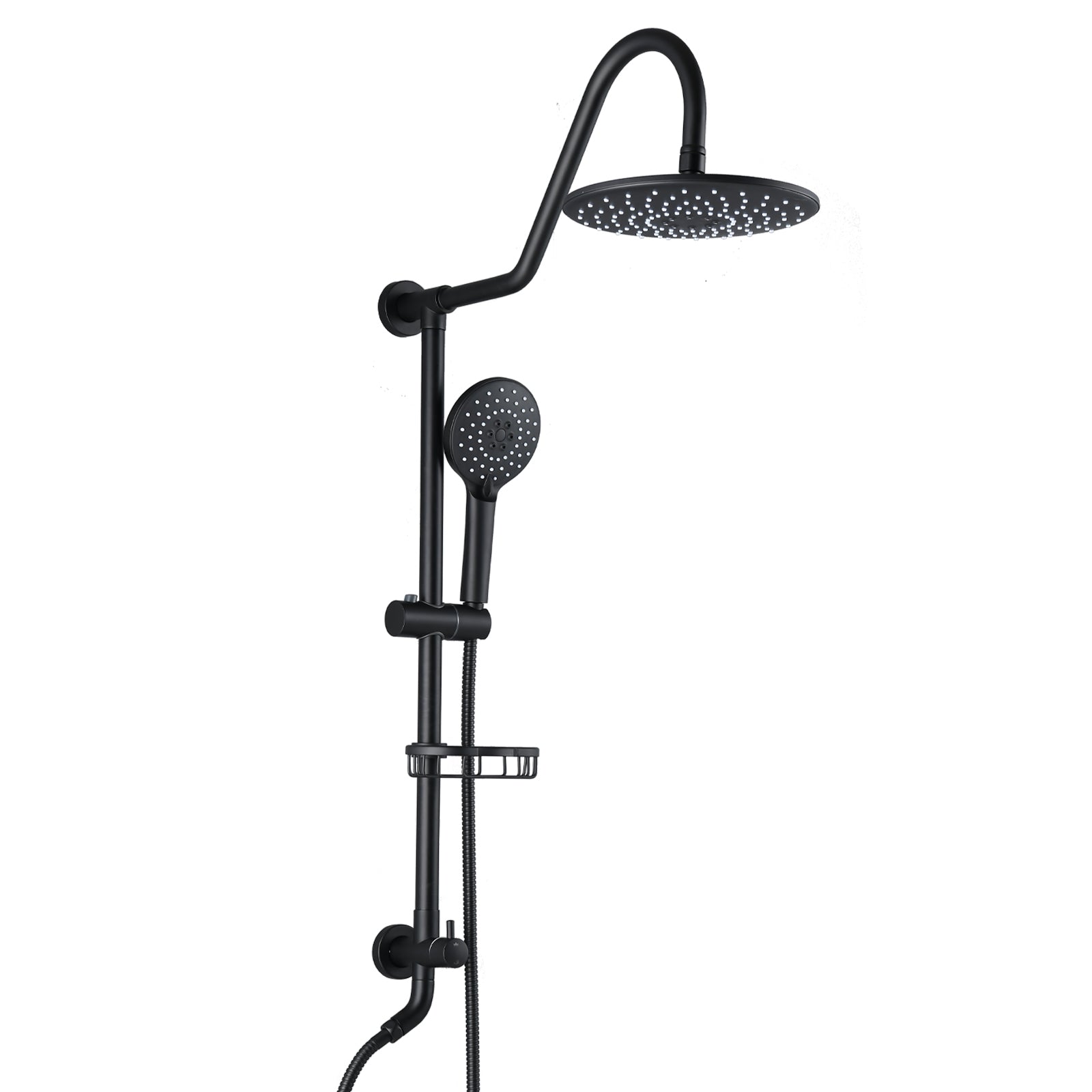 Matte Black Rainfall Shower Combo: 10" Head & Handheld