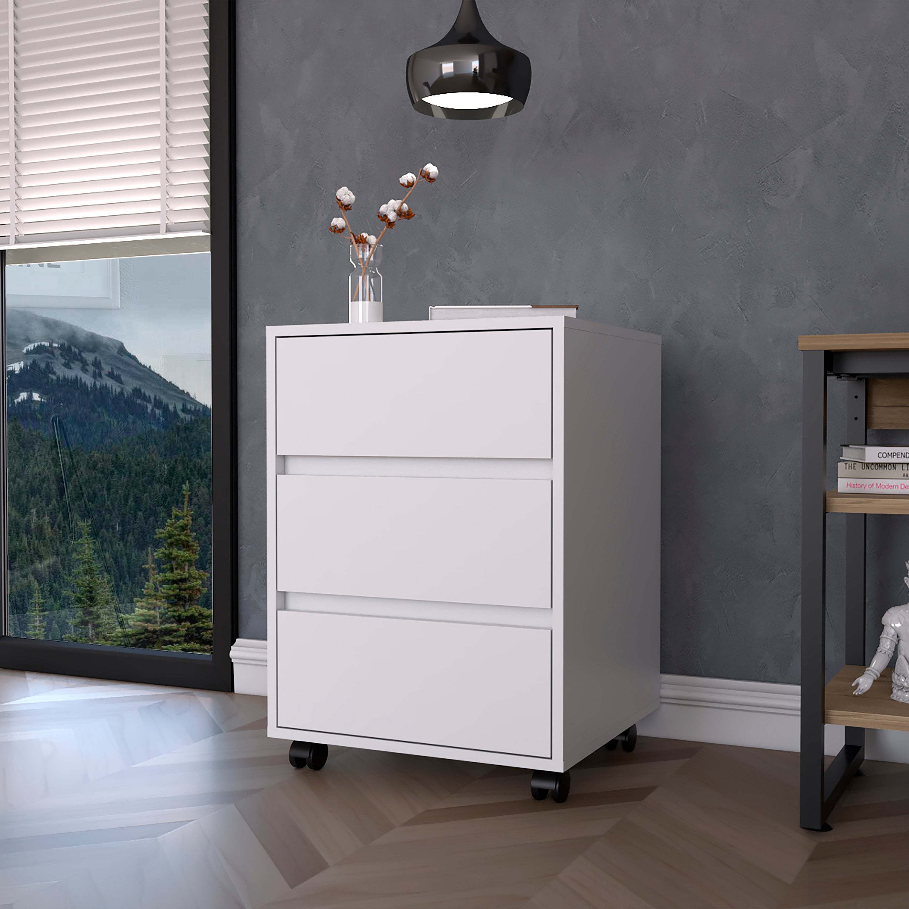 Vienna 3-Drawer File Cabinet: Smooth Glide