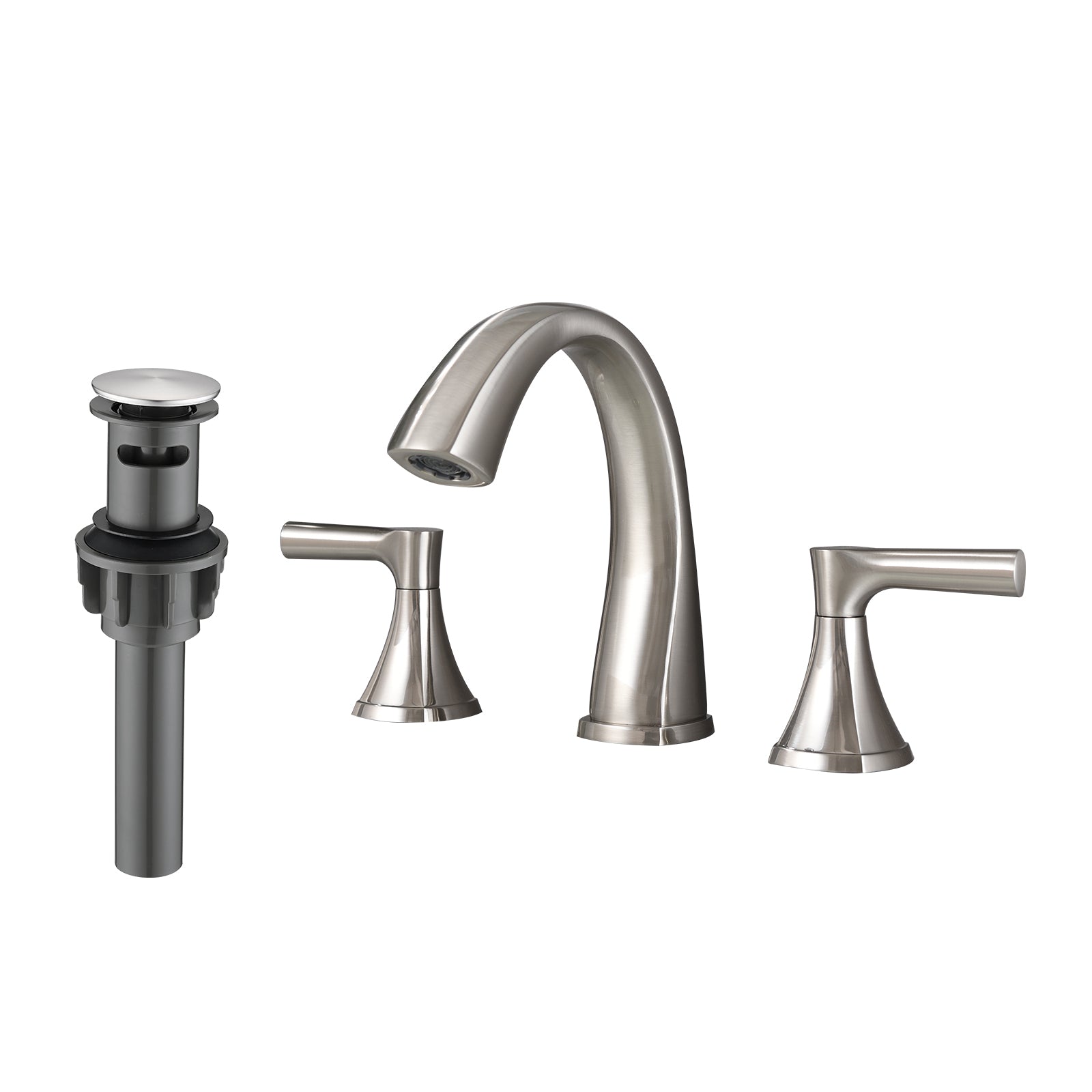 Brushed Nickel Bathroom Faucet: 2-Handle, 3-Hole