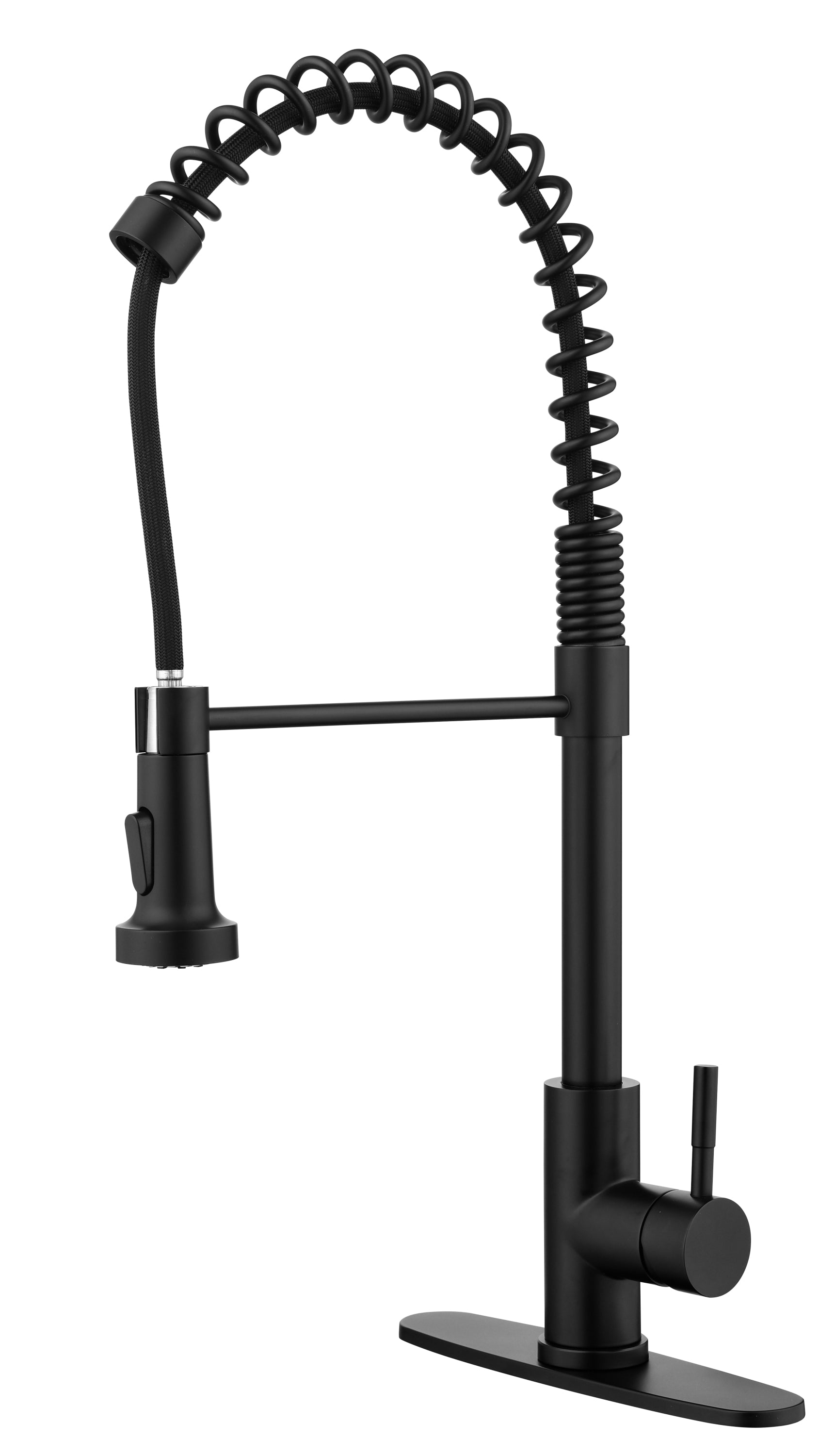 Spring Kitchen Faucet: Pull-Down Sprayer, Stainless Steel
