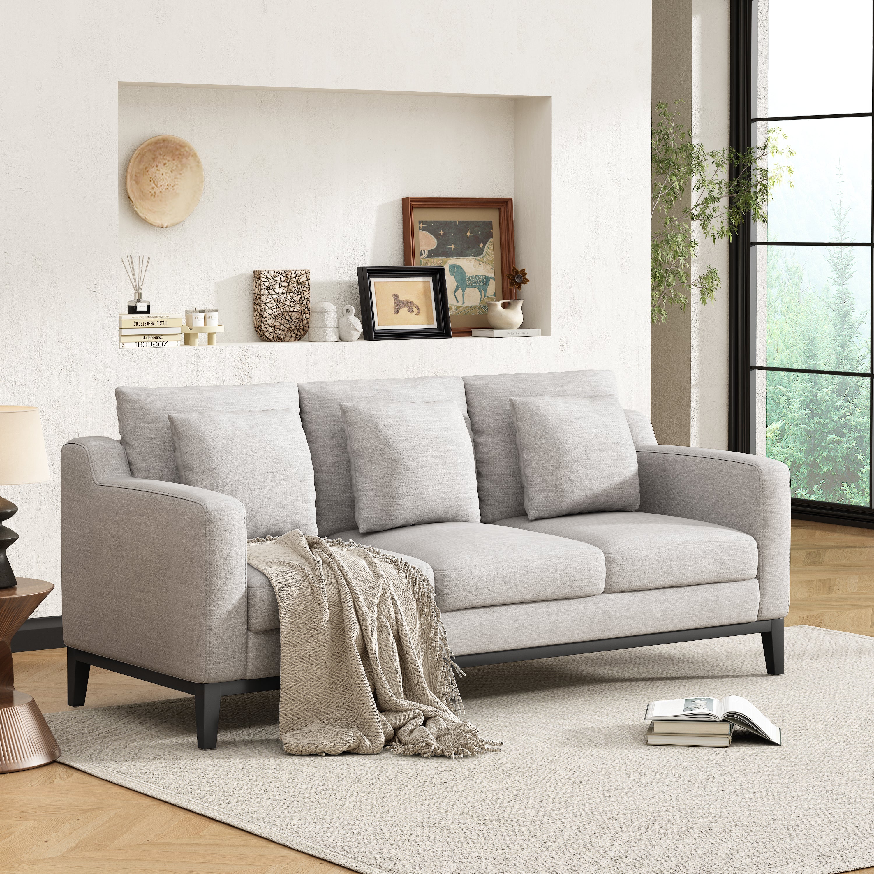 Mirod 3-Seat Sofa: Modern Comfort for Living Room