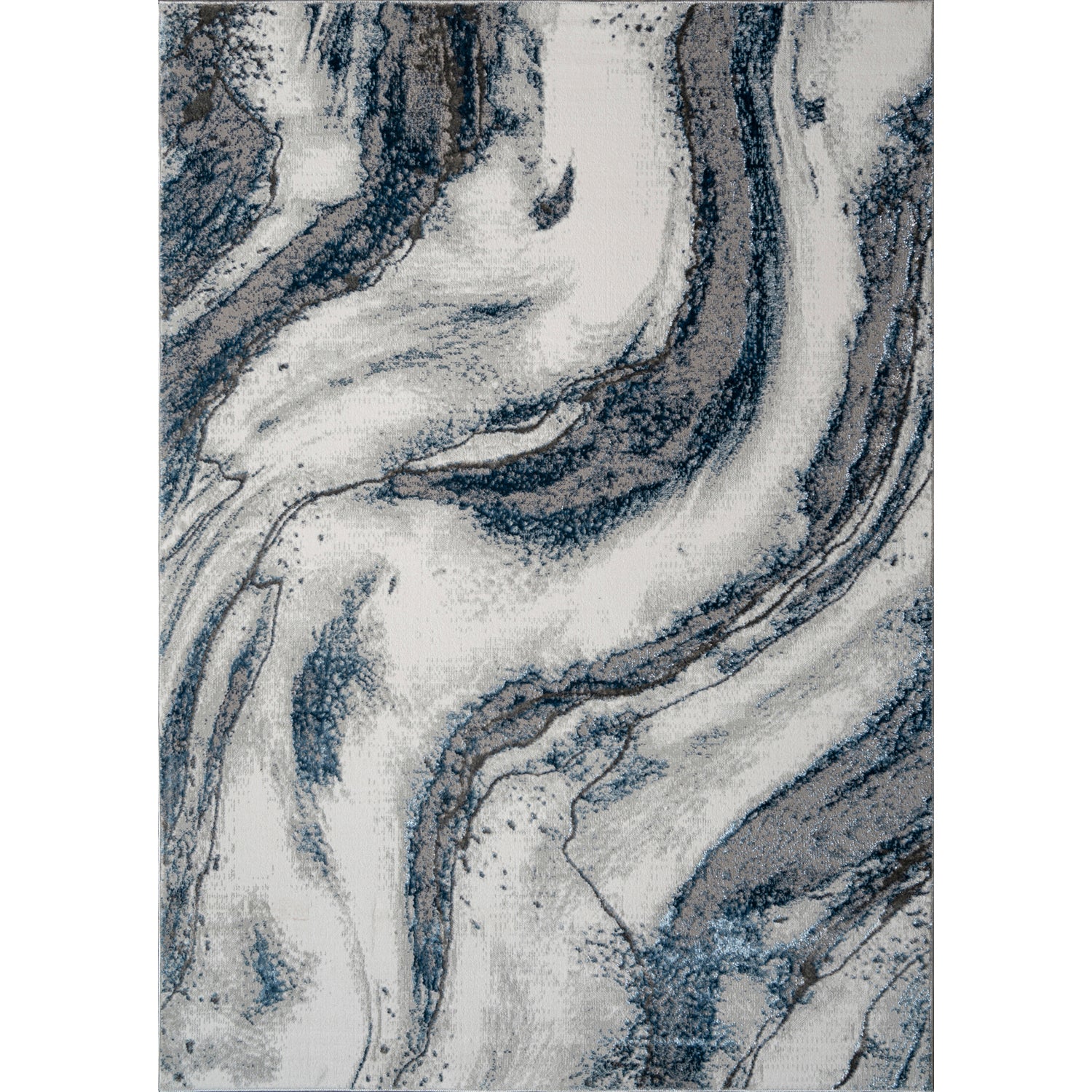 Ziv Luxury Blue & Grey Abstract Rug