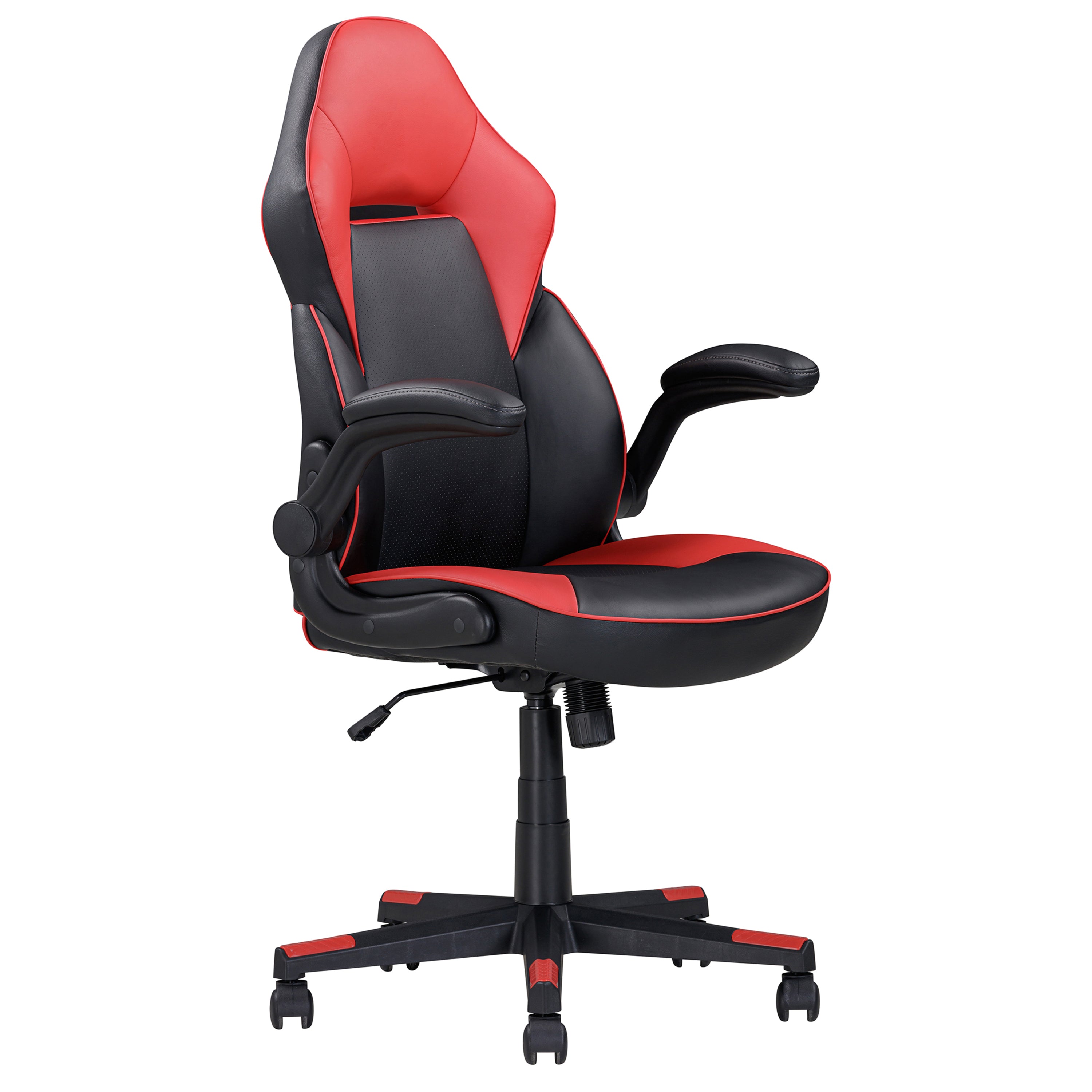 Ergonomic Gaming Chair, Adjustable & Swivel, Black/Red