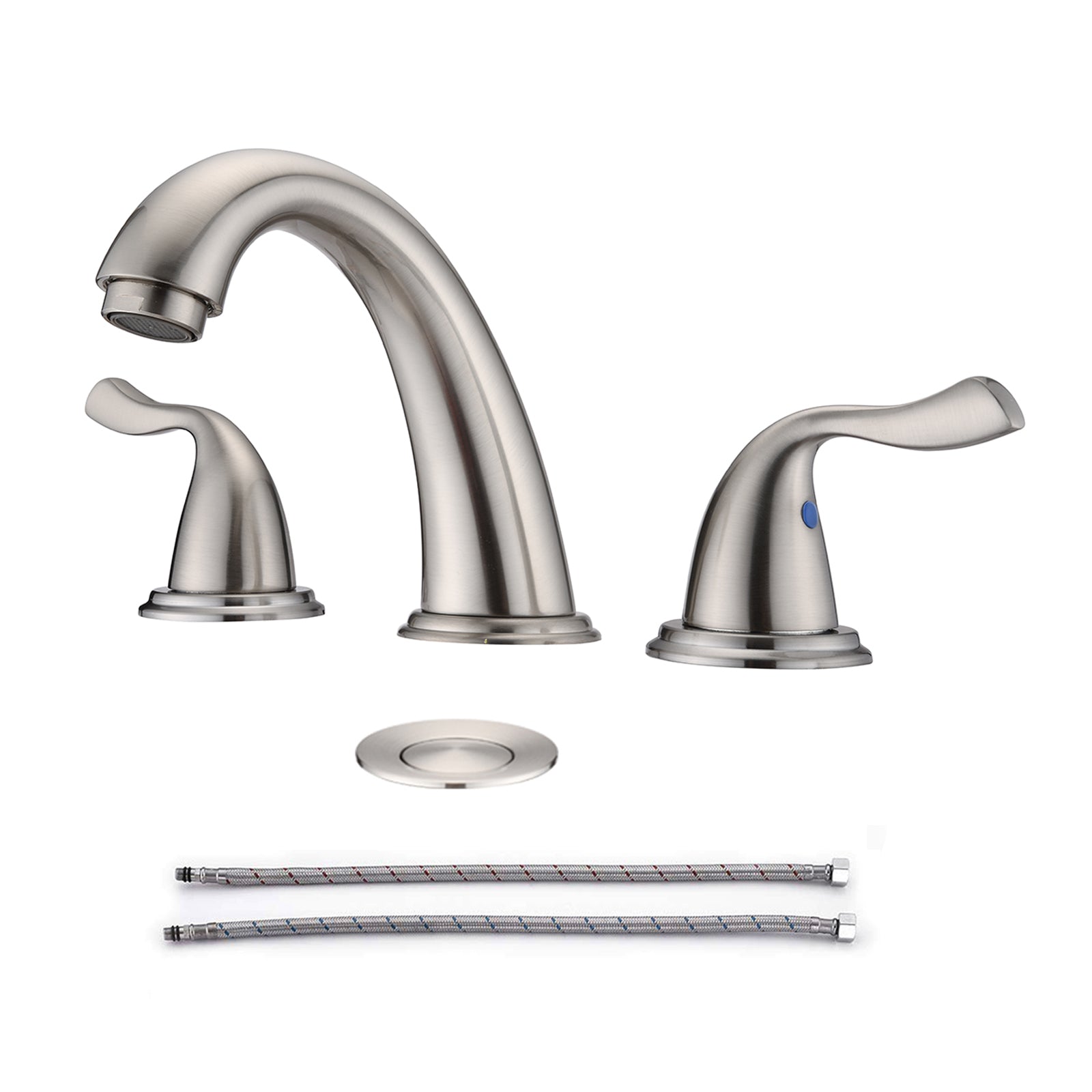 8" Brushed Nickel Bathroom Sink Faucet (3 Holes, 2 Handles)