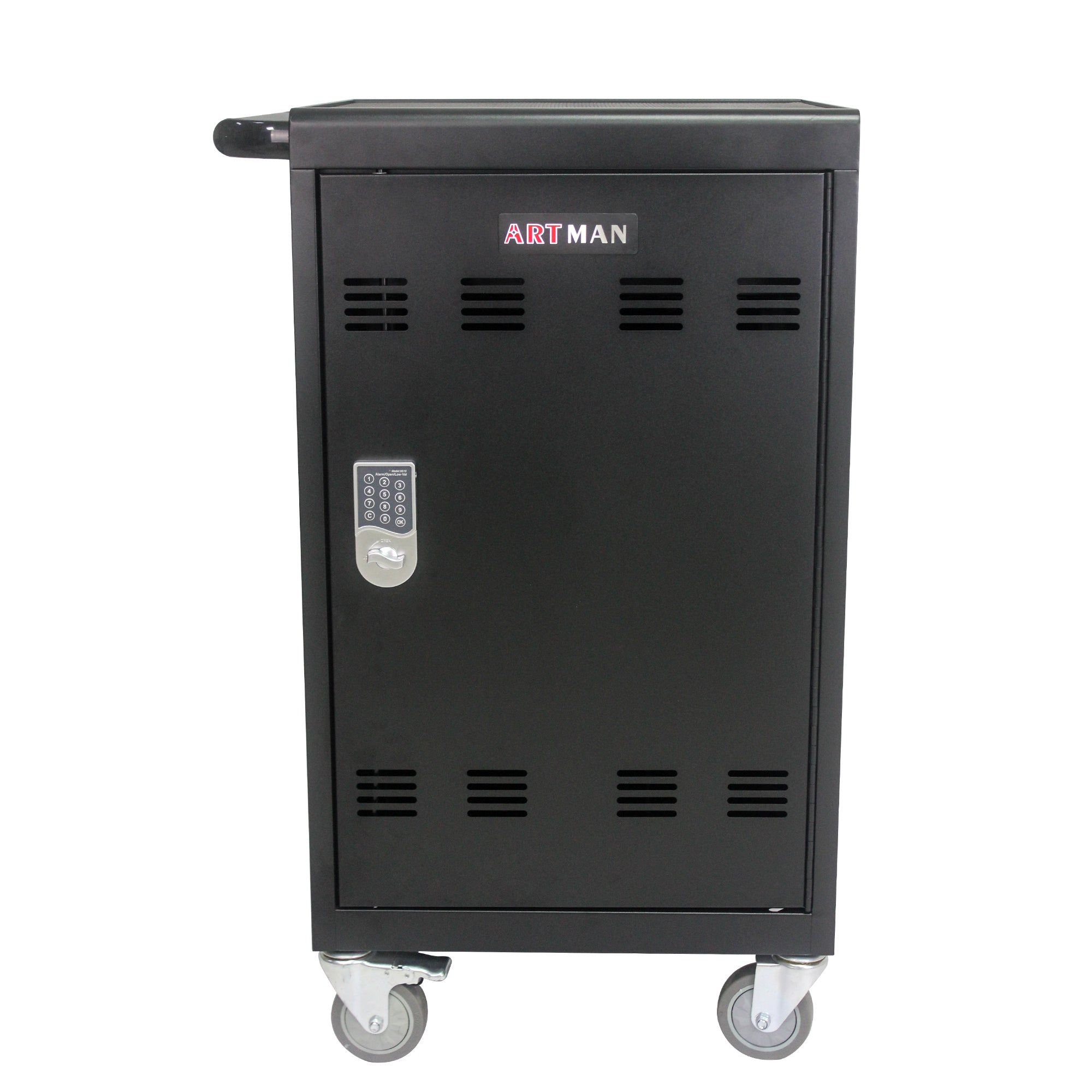 Mobile Charging Cart: 30 Devices, Lock, Black