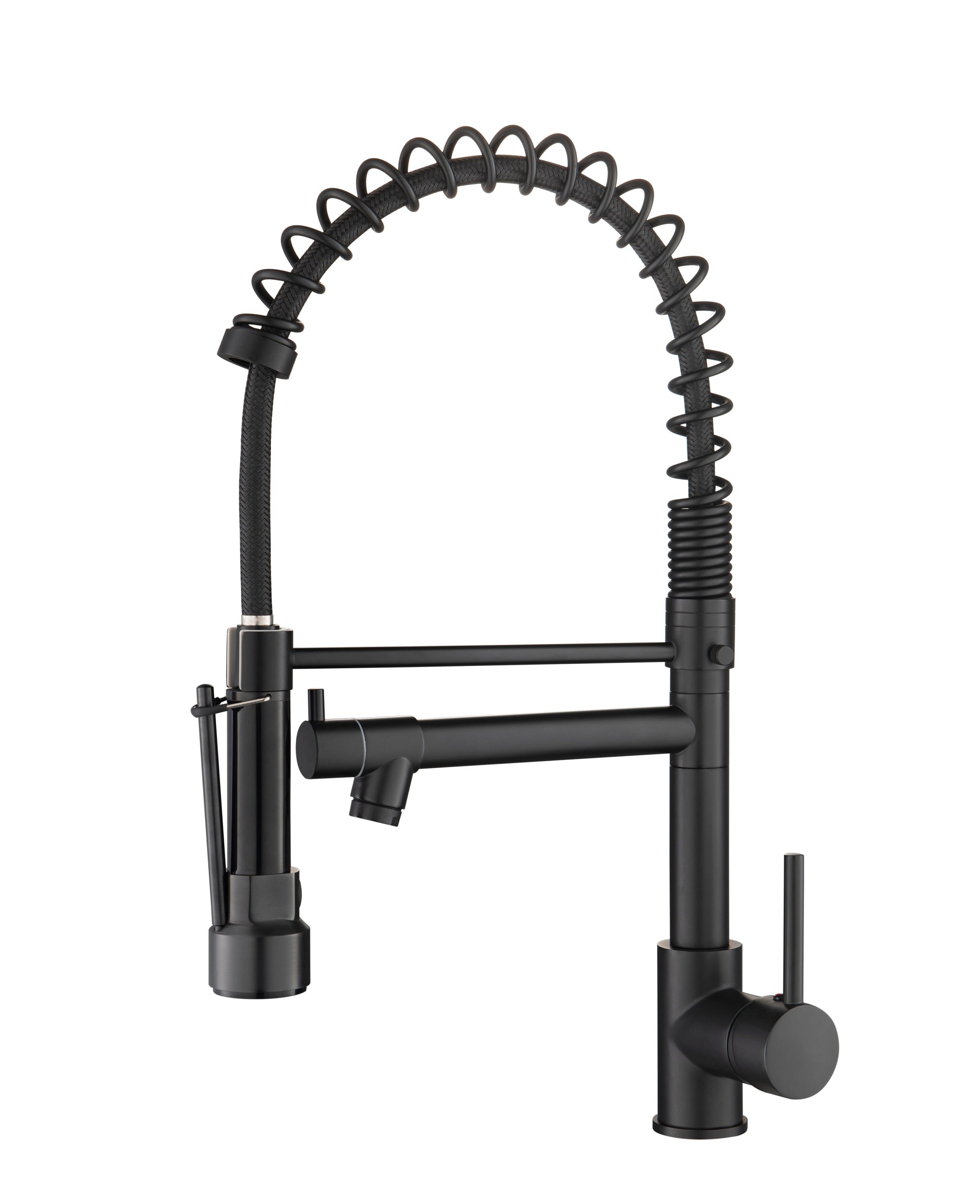 Black Kitchen Faucet: Pull-Down Sprayer, Single Handle