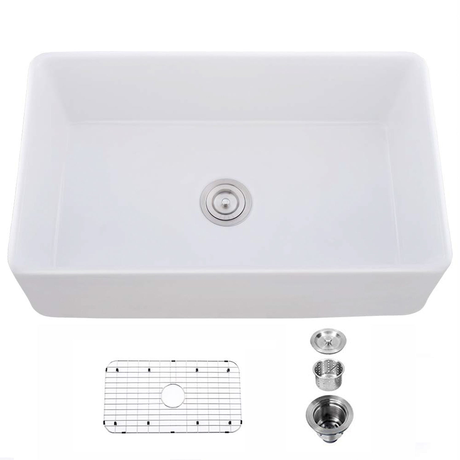 Farmhouse Kitchen Sink 33x20 Ceramic Single Basin