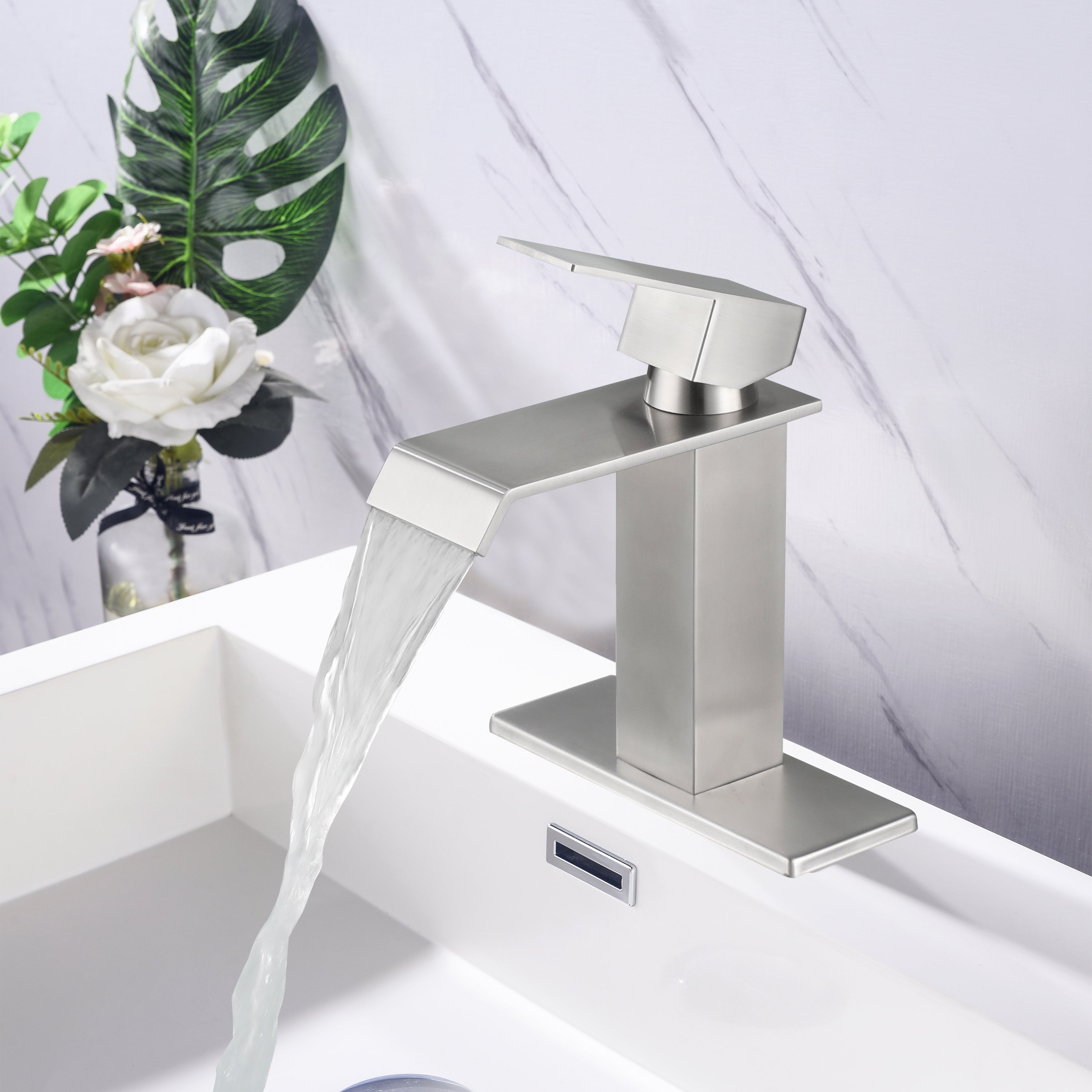 Single Handle Waterfall Bathroom Faucet