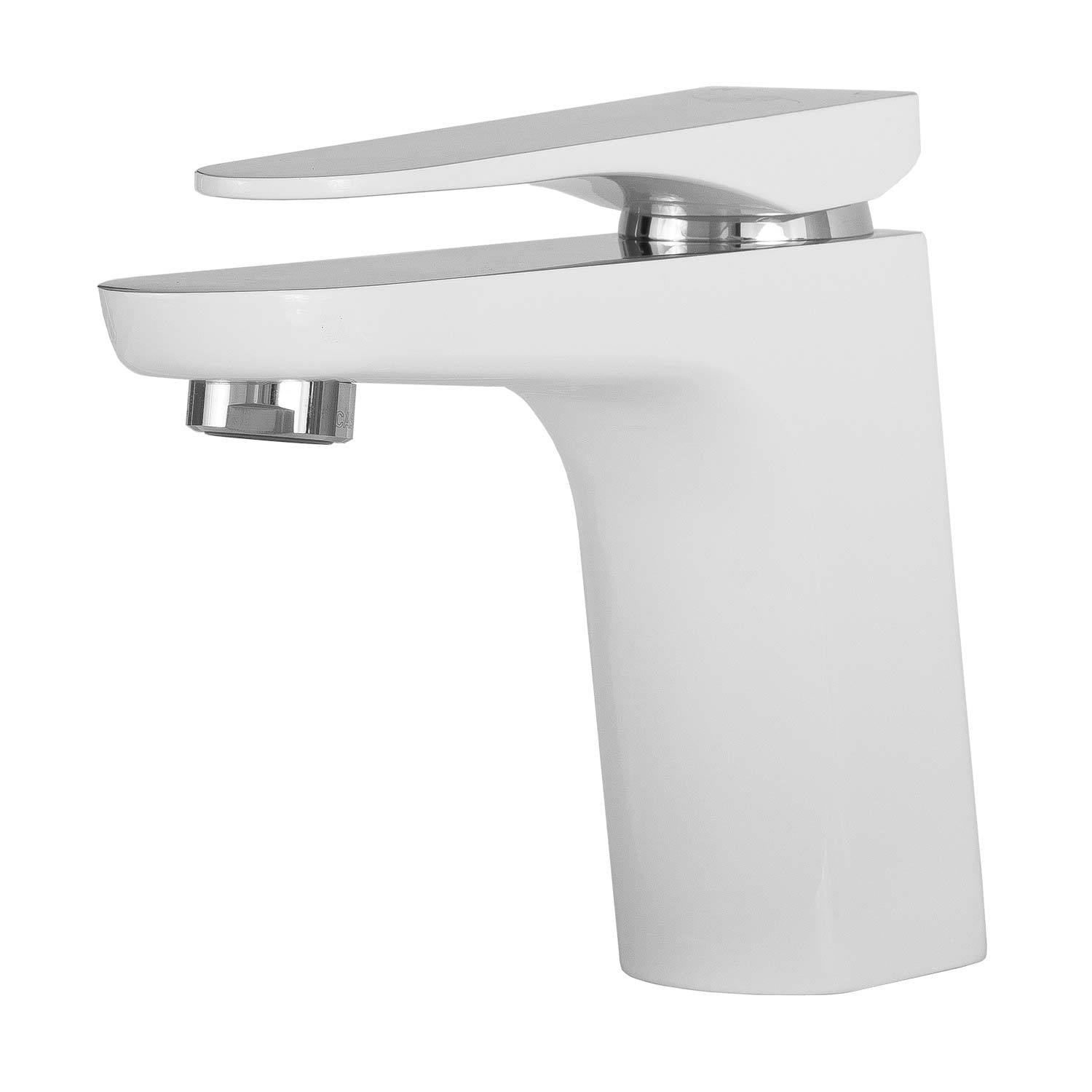 DAX White Single Handle Bathroom Faucet