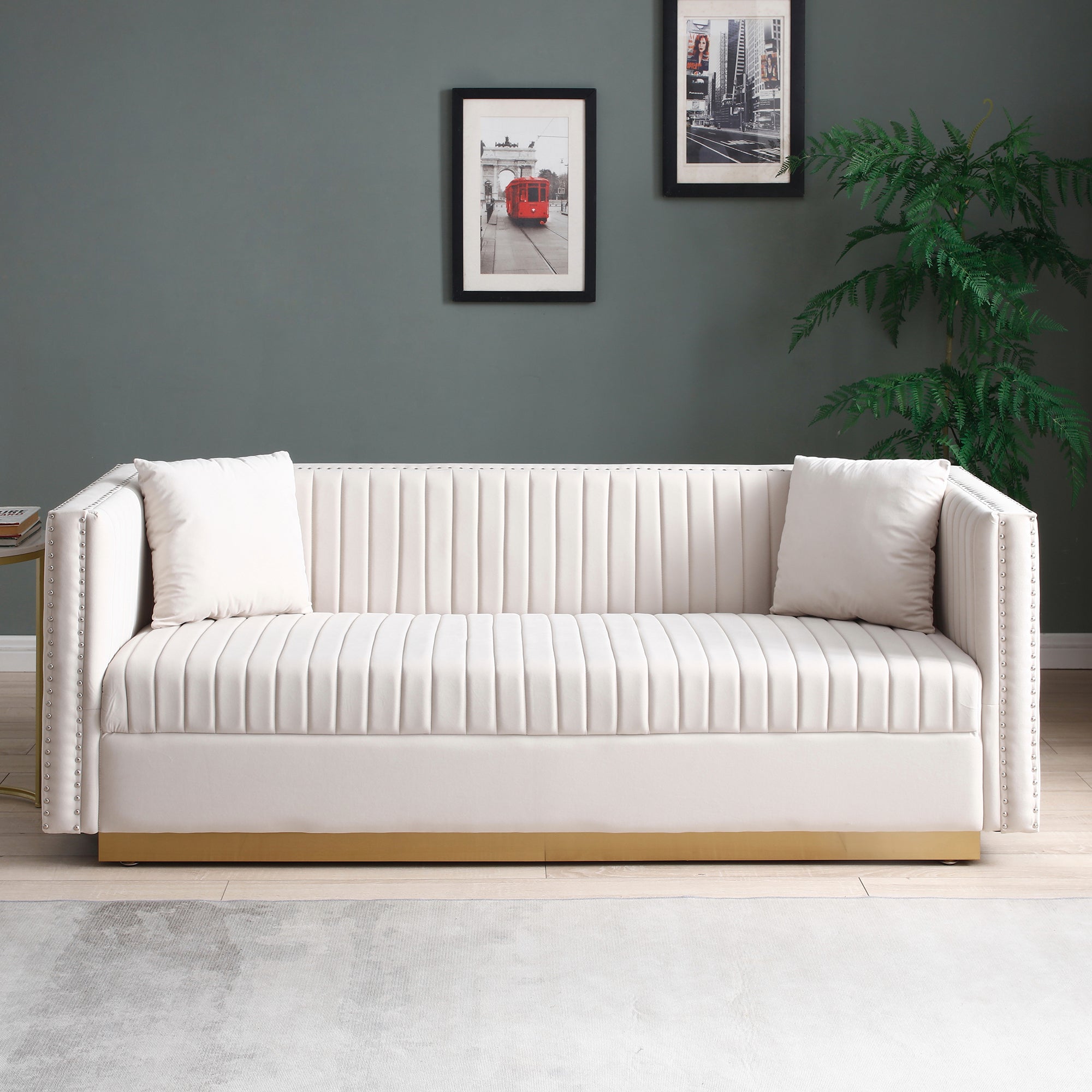 Velvet Sofa: Modern Tufted Couch for Living Room
