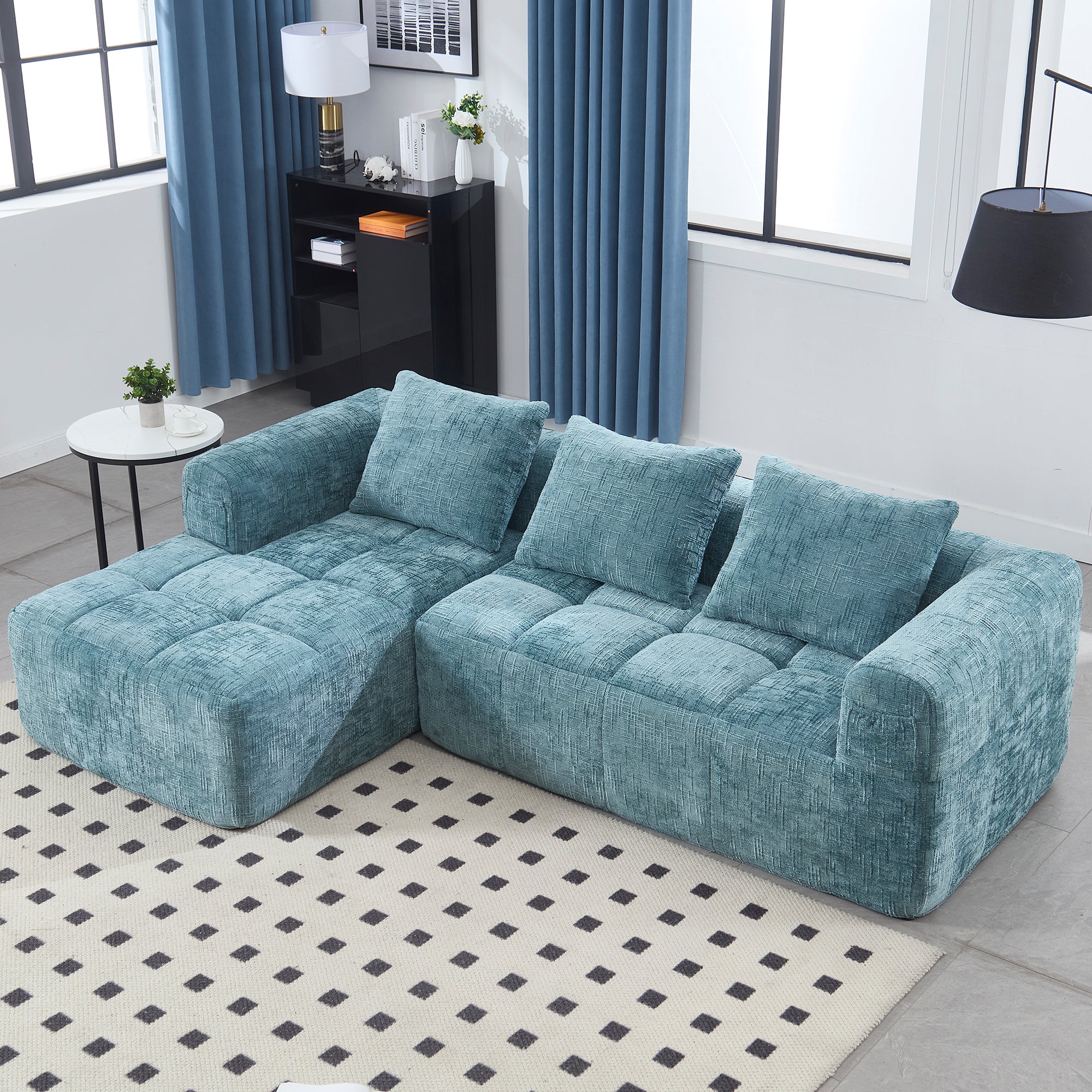 Modular Sectional Sofa: 98" L-Shape Chaise