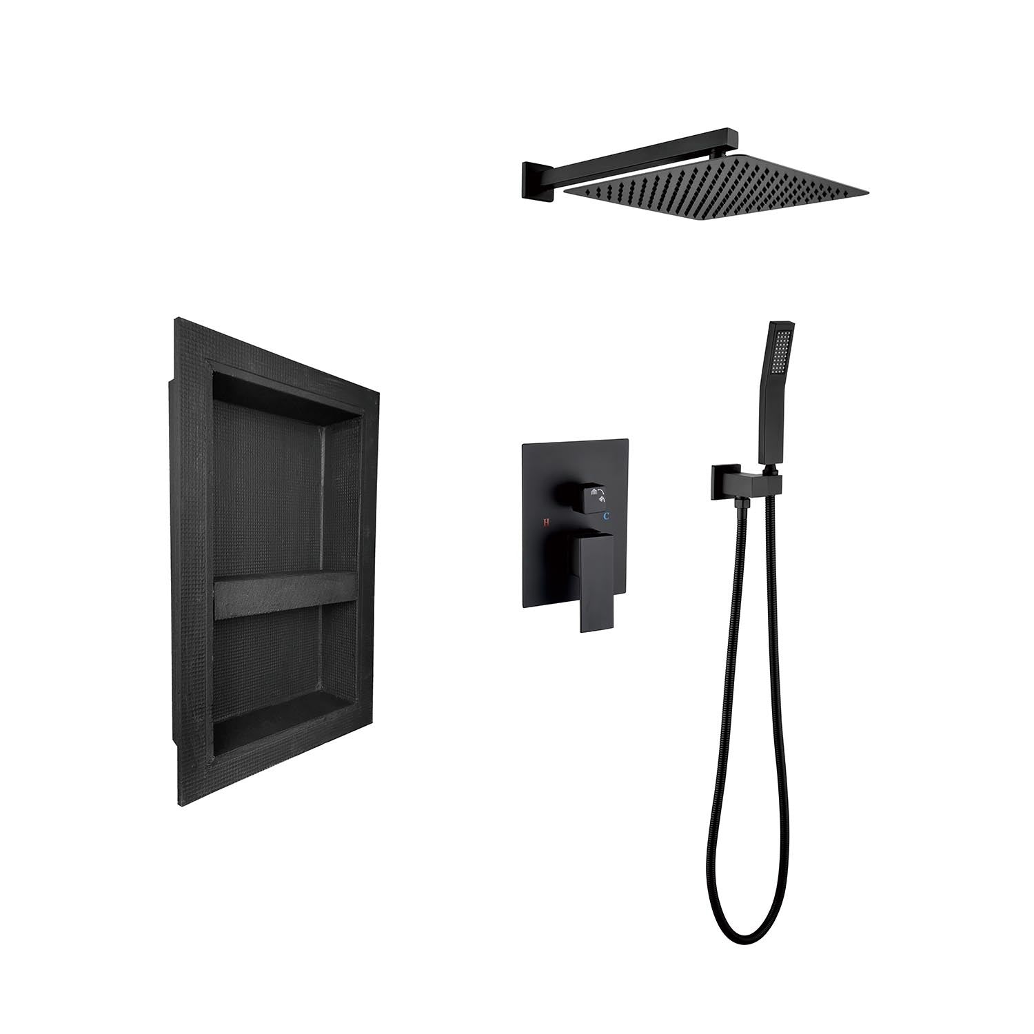 Luxury Shower System: Rain & Hand Shower Heads