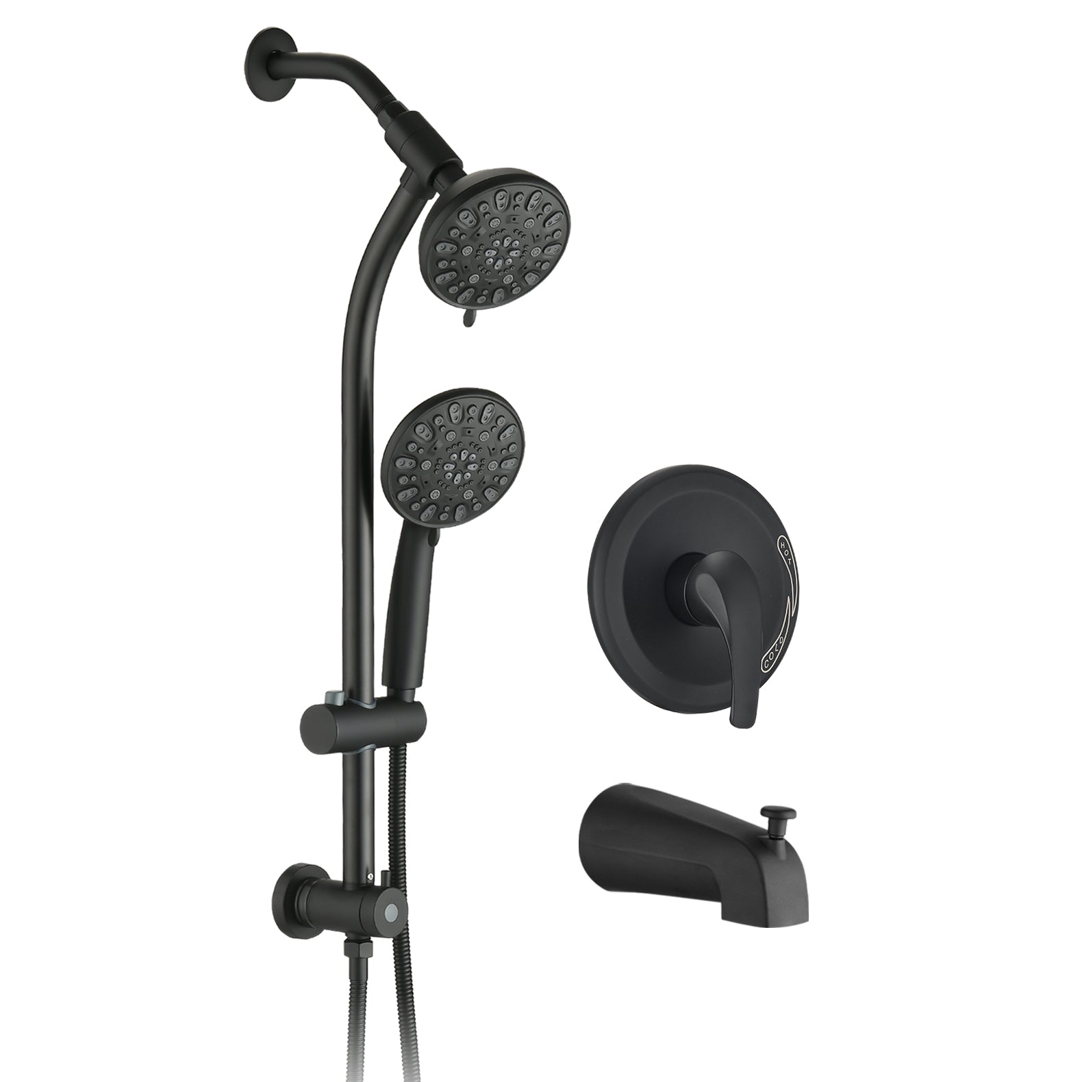 7-Setting Rainfall Shower System w/Slide Bar