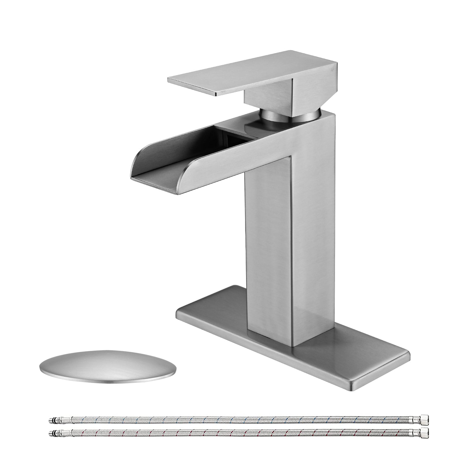 Brushed Nickel Waterfall Bathroom Faucet