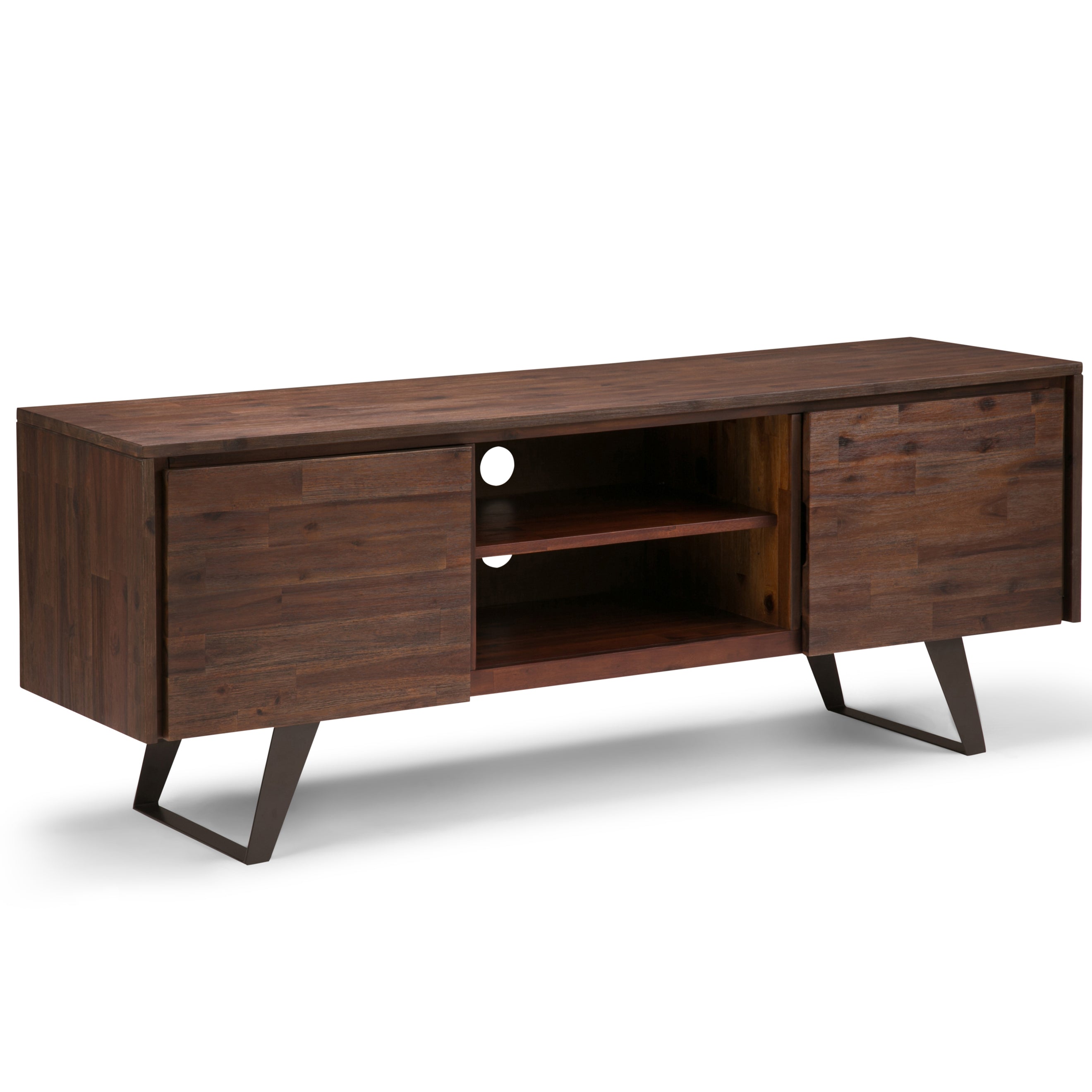 Lowry TV Stand - Distressed Charcoal Brown - Media Console