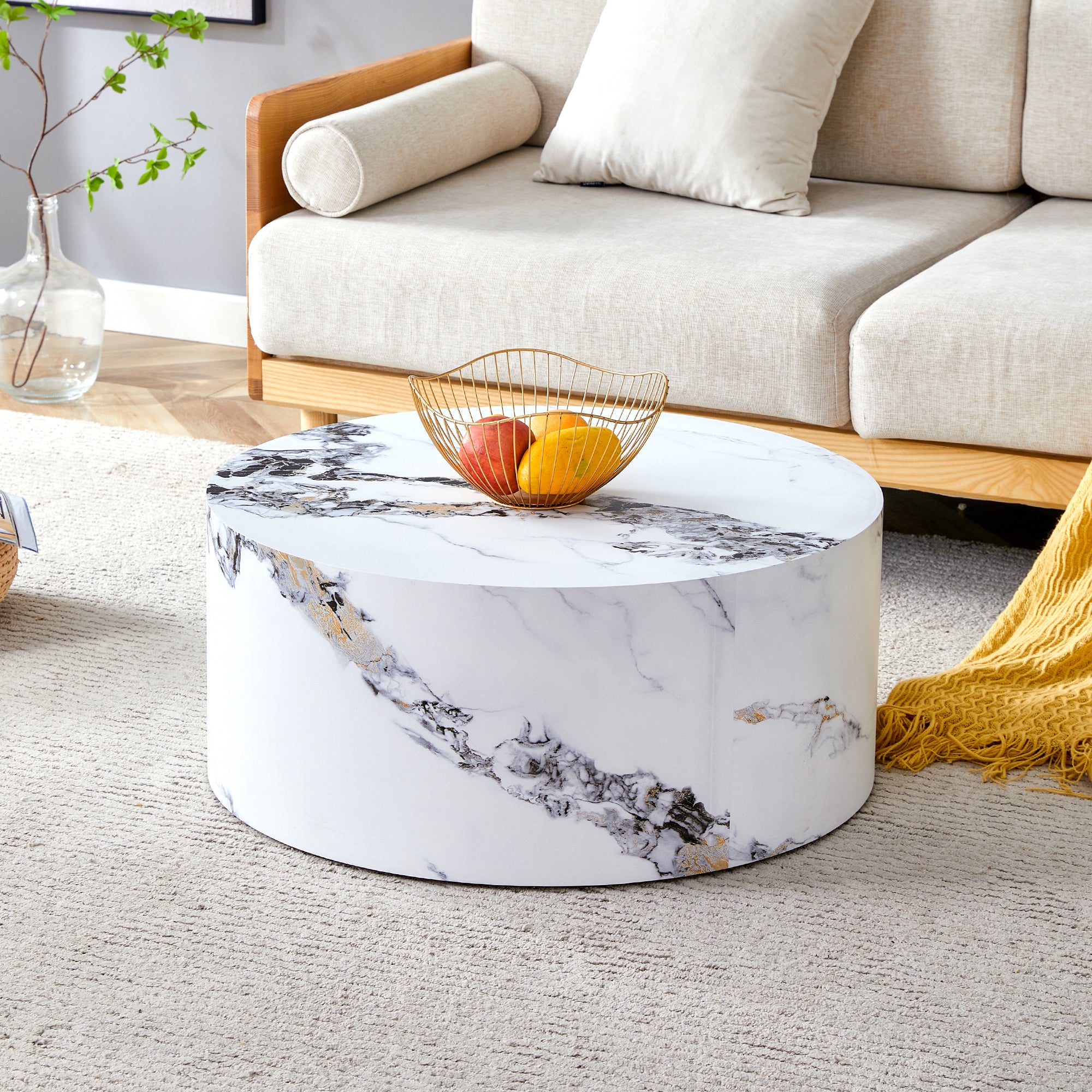 Patterned Cylindrical Accent Table | Versatile & Stylish