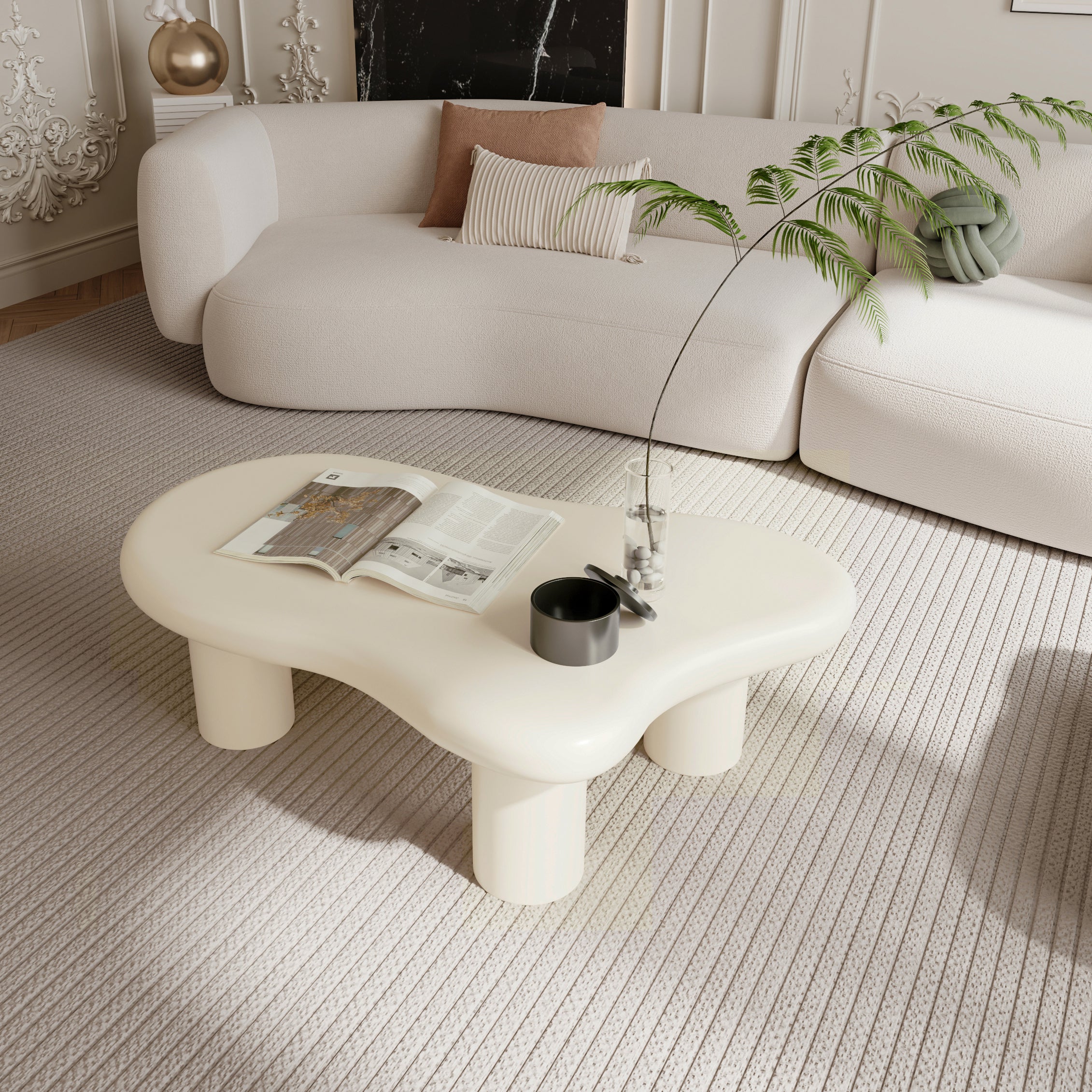 Cloud Coffee Table 40" Beige Living Room