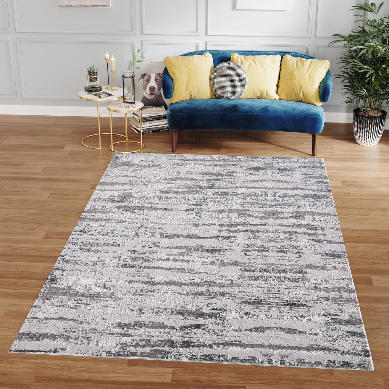 Milano Manhattan Silver Rug: Woven Area Rug