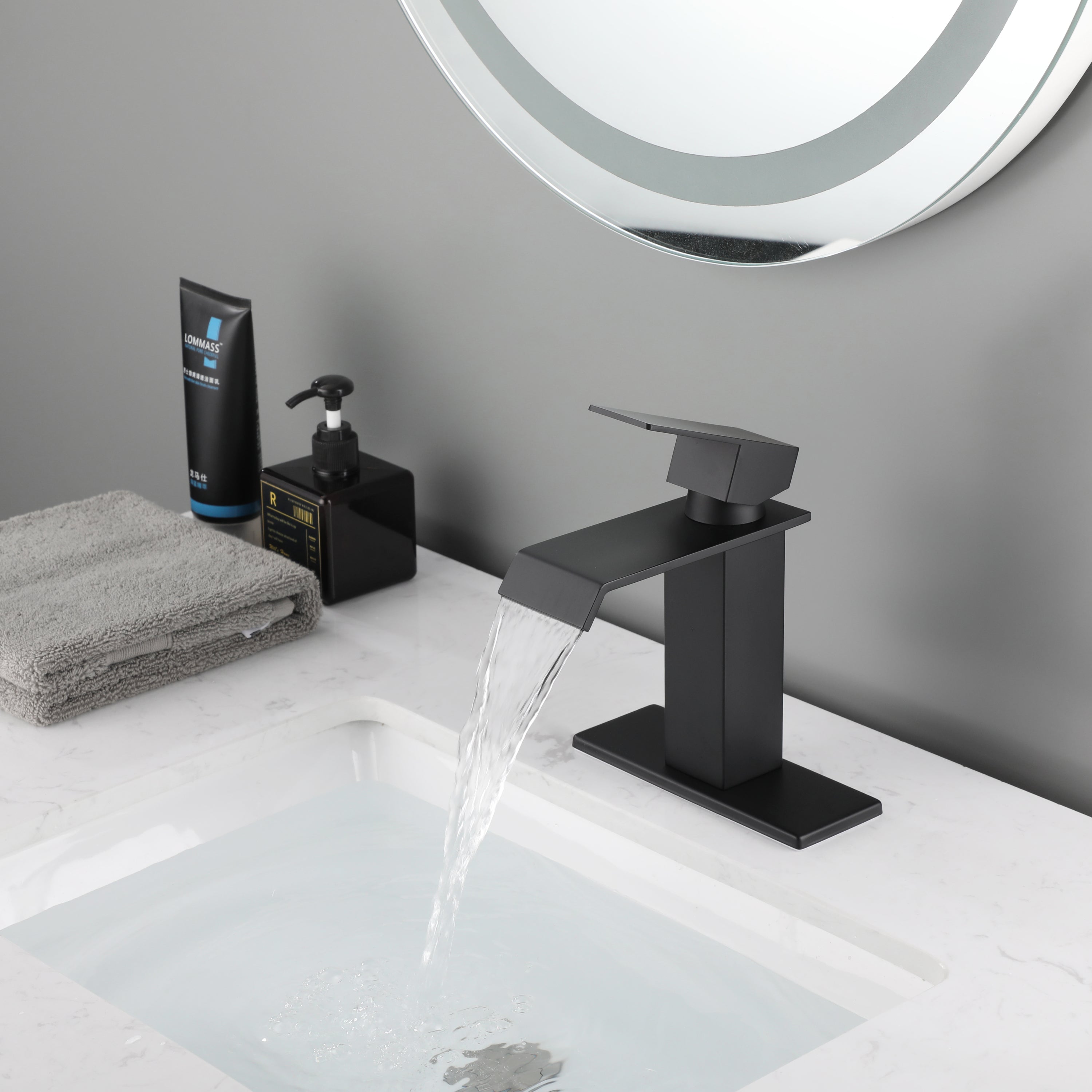 Waterfall Bathroom Faucet: Single Handle Sink Faucet
