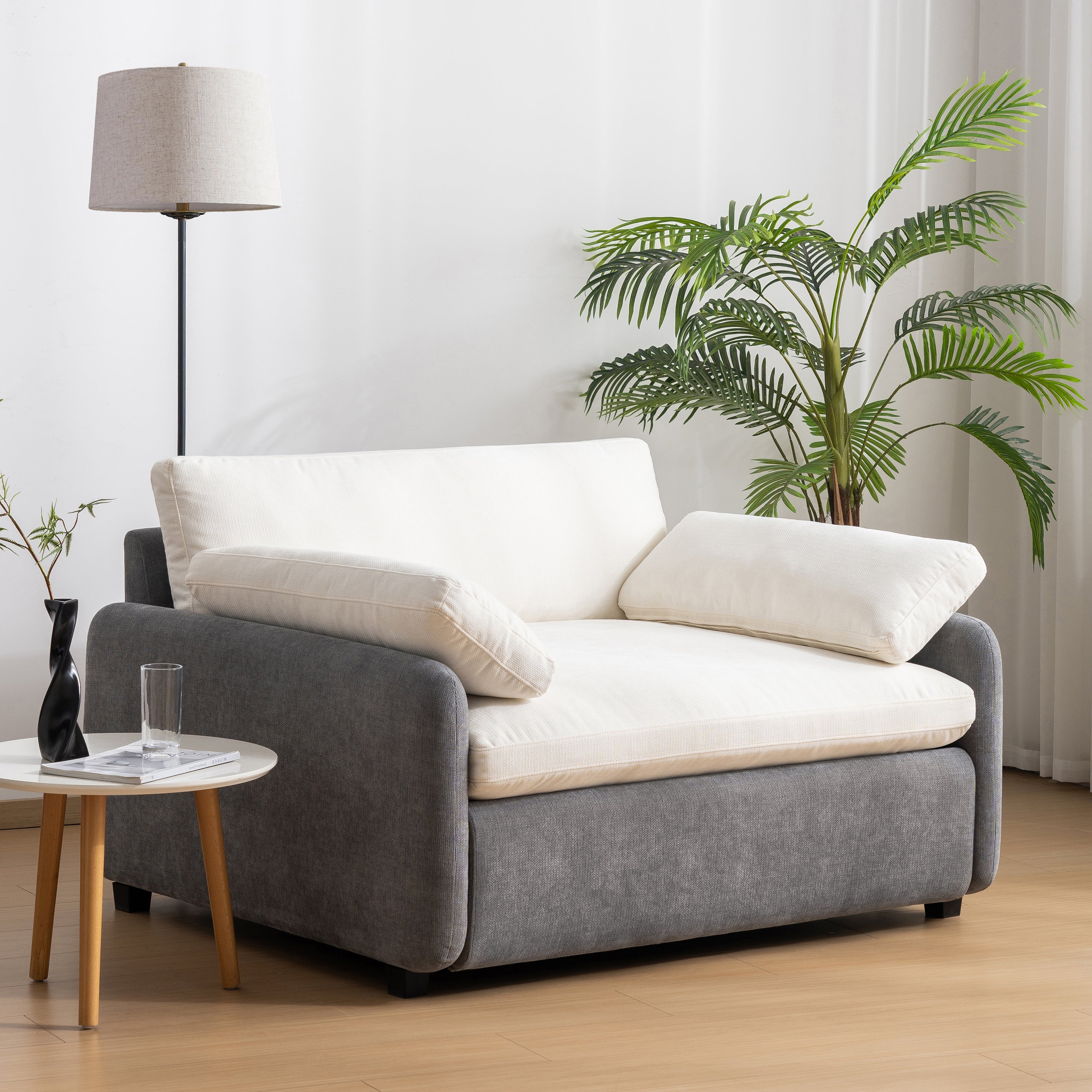 Oversized Chenille Sofa Chair: Wide, Deep & Comfy