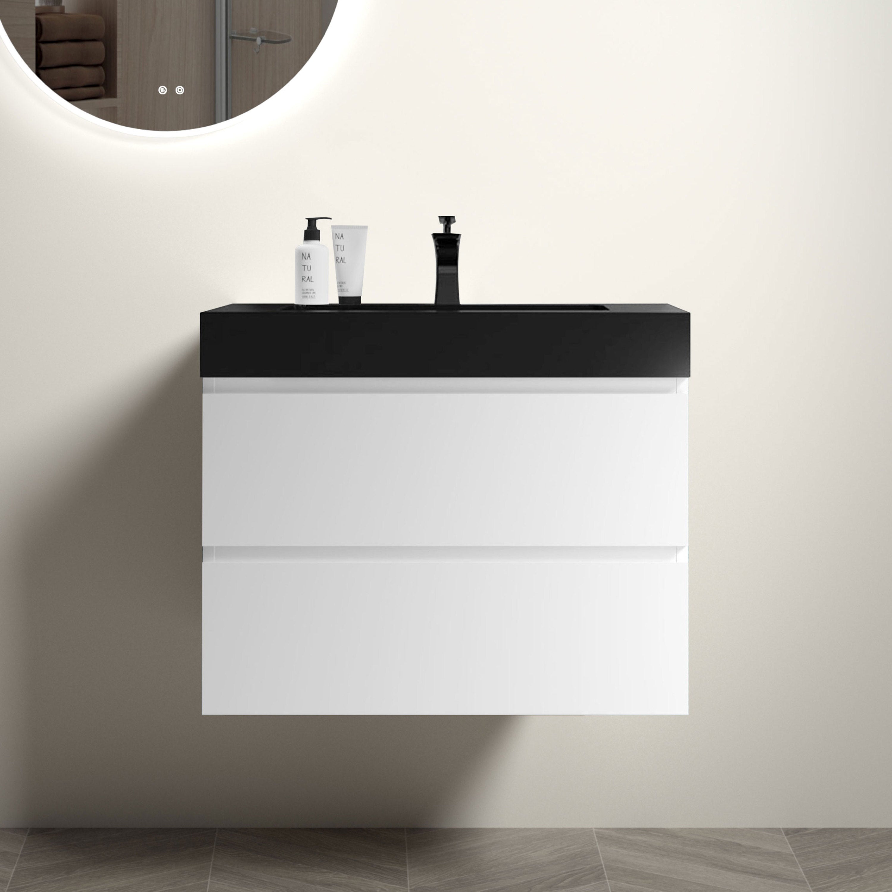 Alice 30" White Floating Bathroom Vanity