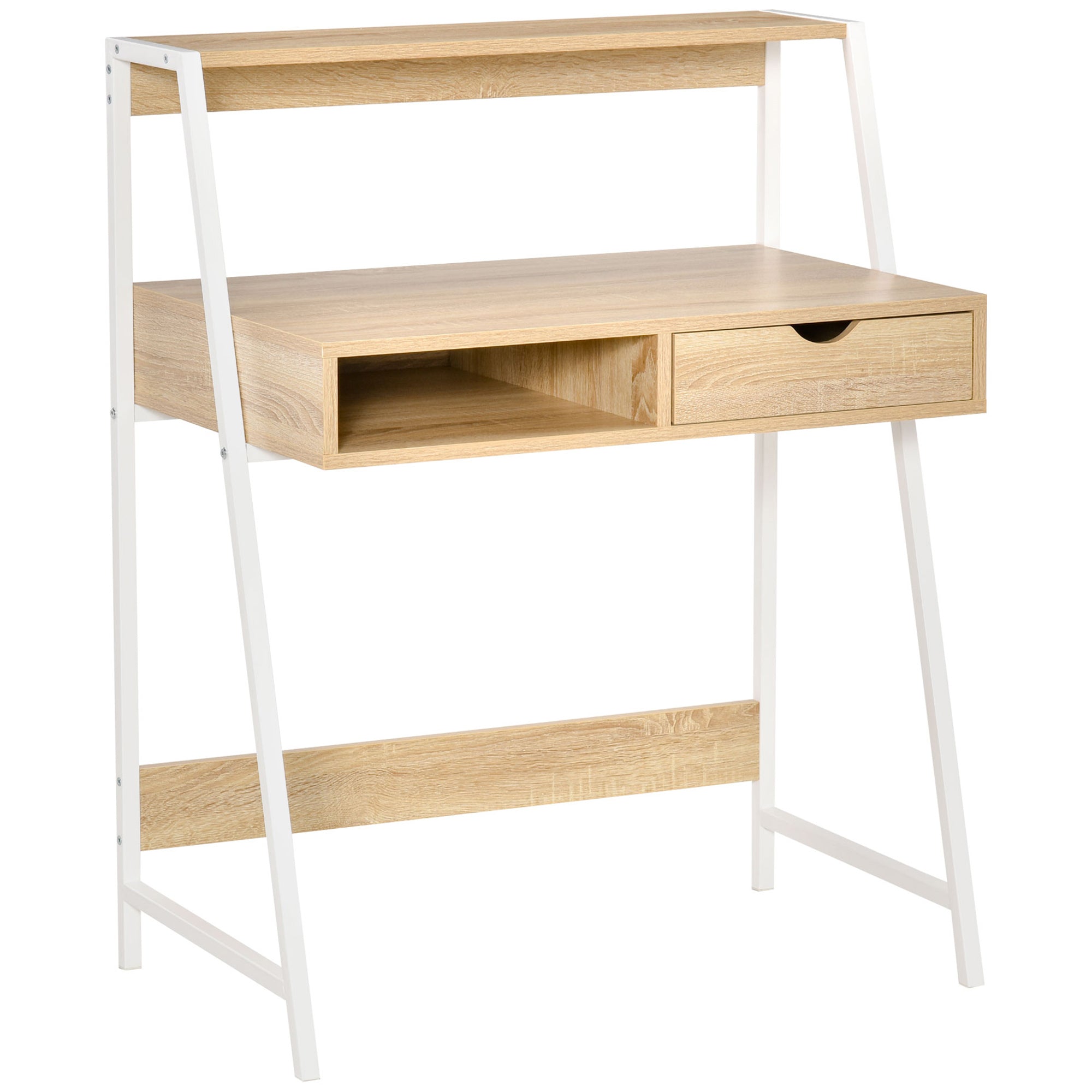 Small Desk with Drawer & Shelves | Home Office Writing Table