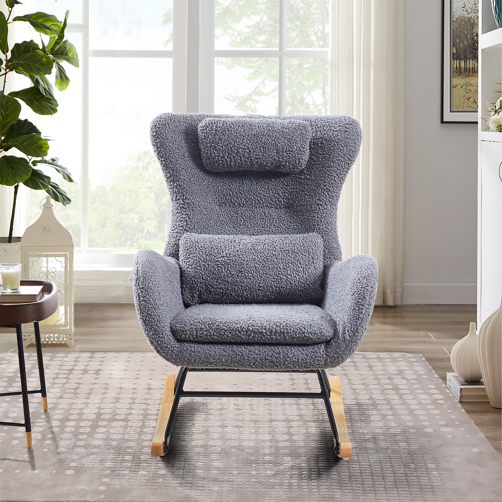 Modern Nursery Rocking Chair | High Back & Comfort