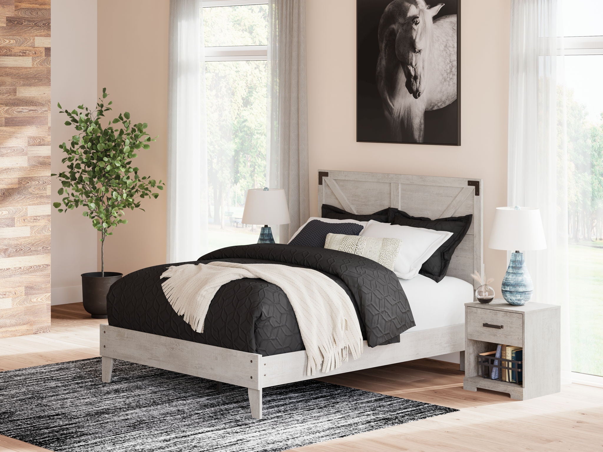 Shawburn - Platform Bed With Crossbuck Panel Headboard
