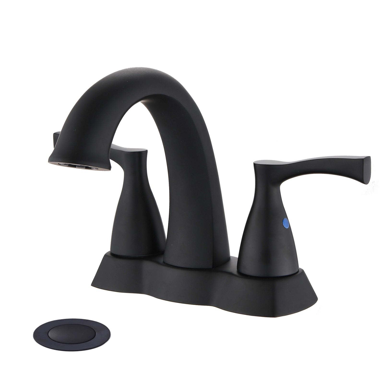 Matte Black 2-Handle Bathroom Faucet w/ Pop-Up Drain