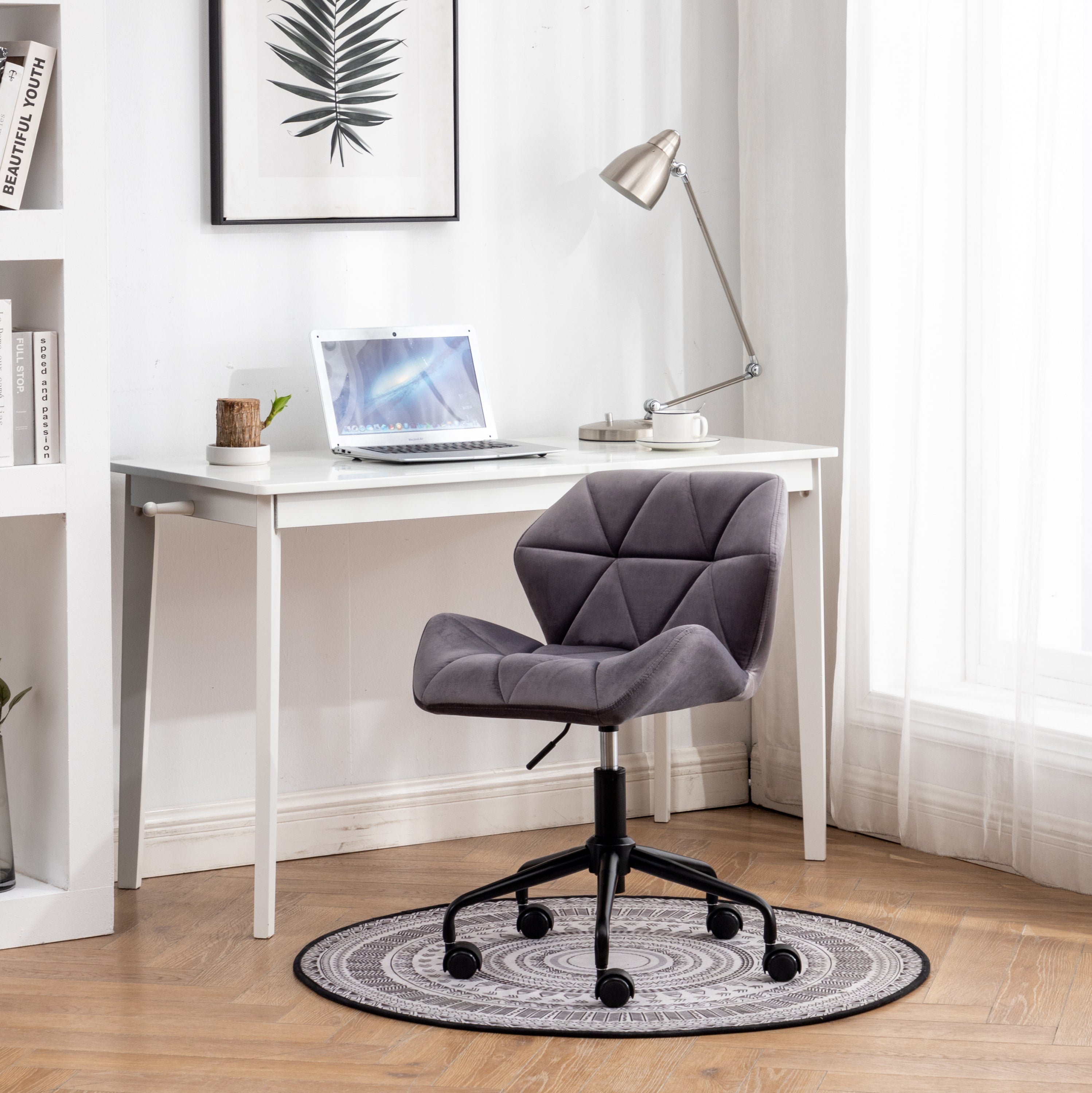 Eldon Gray Diamond Tufted Swivel Office Chair