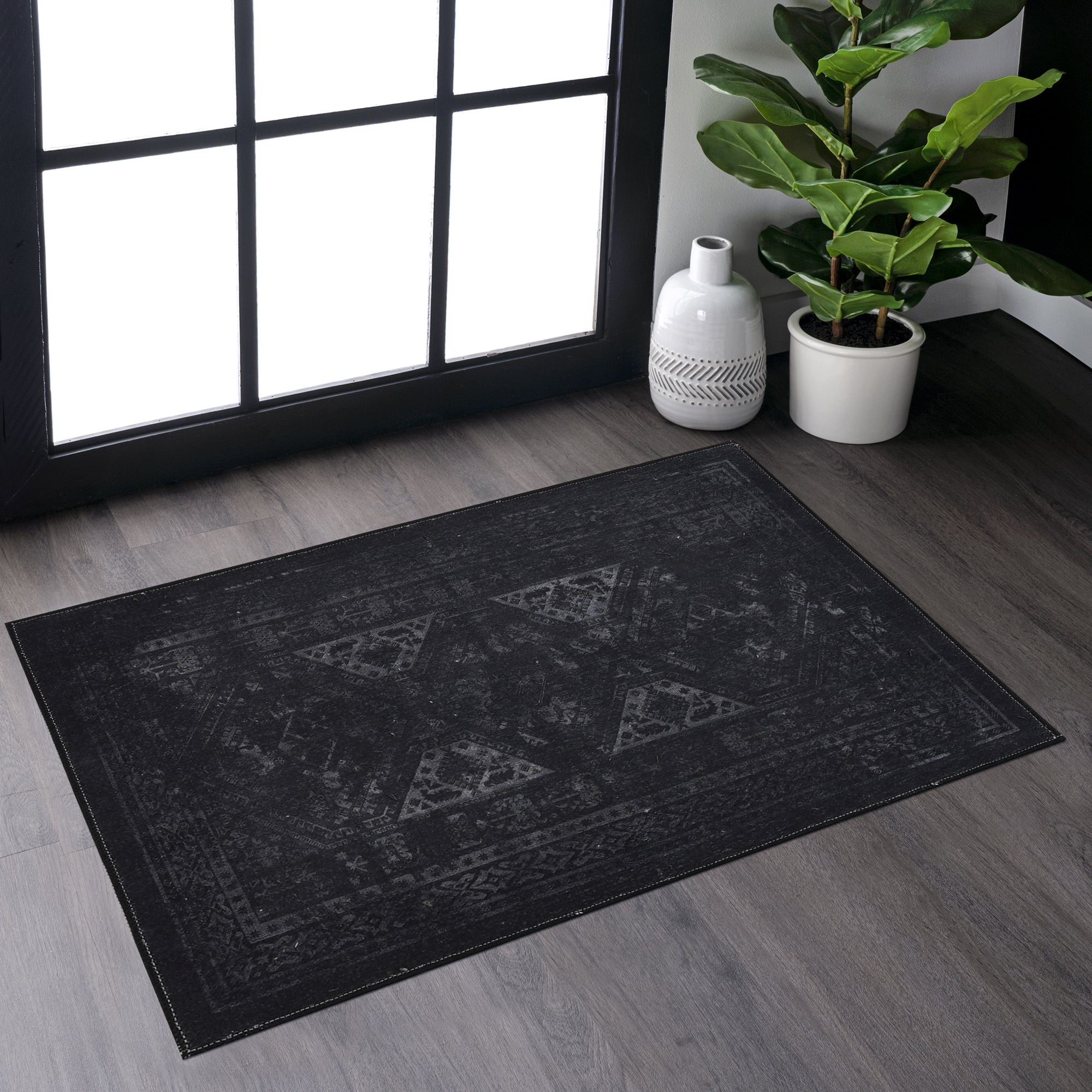 Machine Washable Area Rug, 2x3 ft, Non-Slip