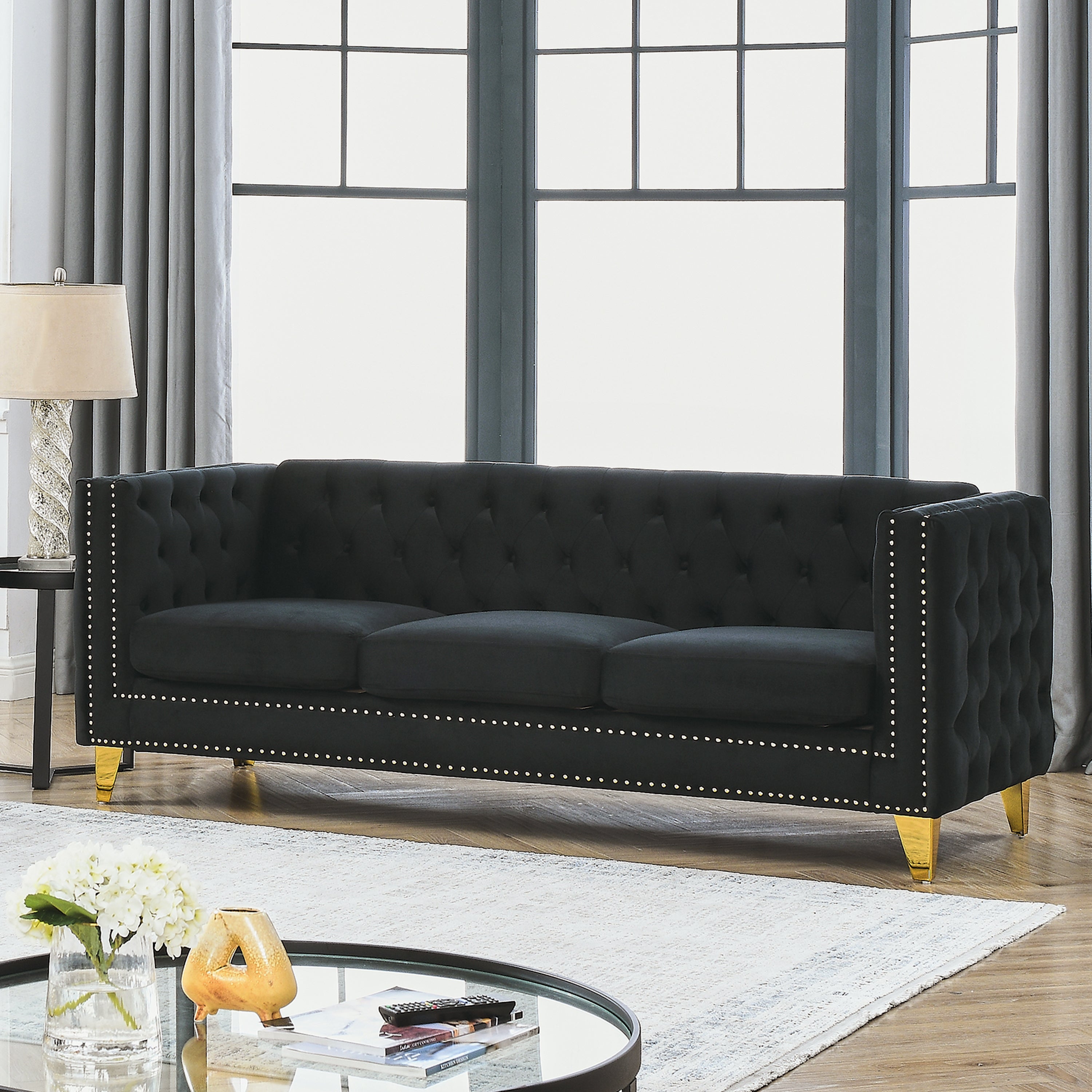 Velvet Sofa: 3D Model Available