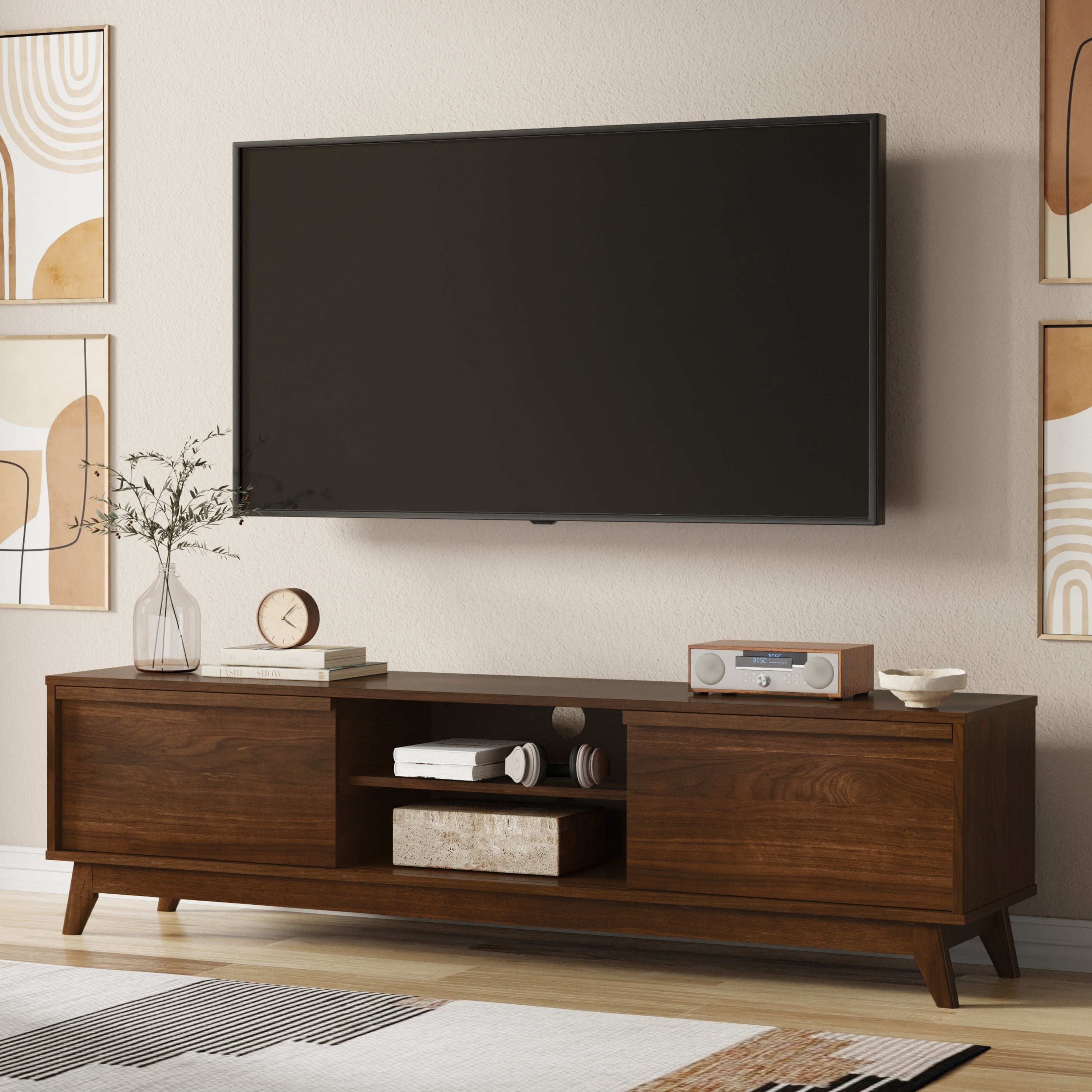 Lennon 72" Low TV Stand | Modern Entertainment Center