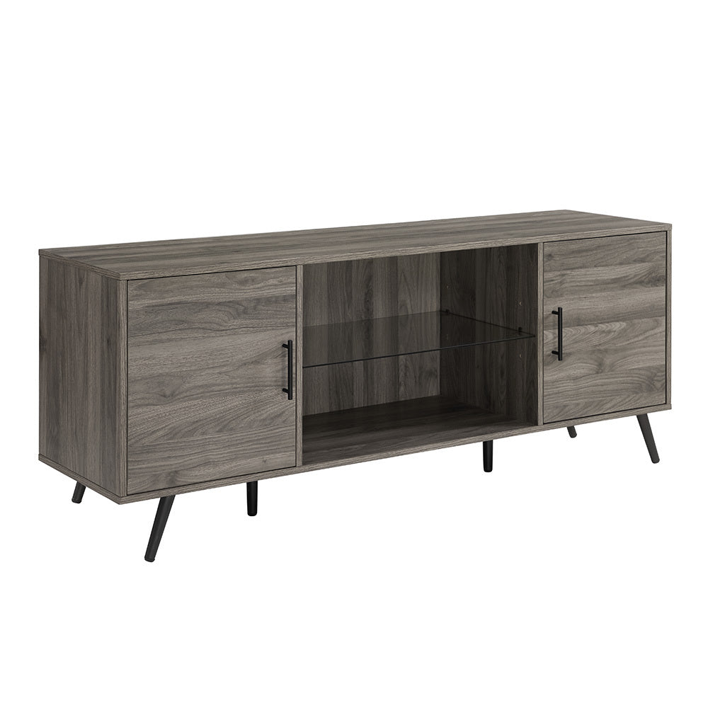 Mid-Century Modern TV Stand, 60", Slate Grey