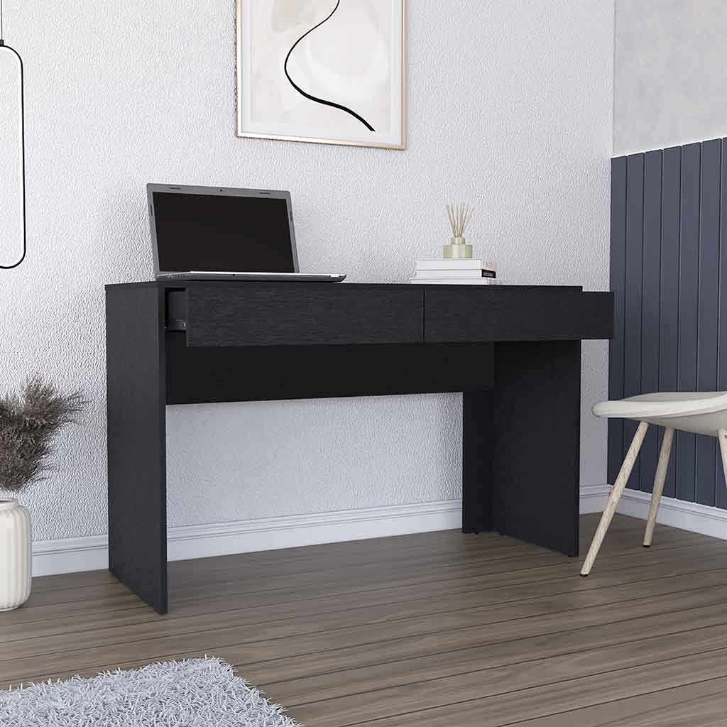 Aberdeen Computer Desk, 2 Drawers, Black Wenge