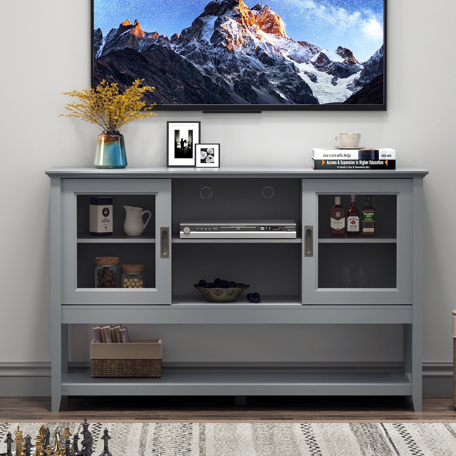 Grey Sideboard Buffet: Doors & Storage