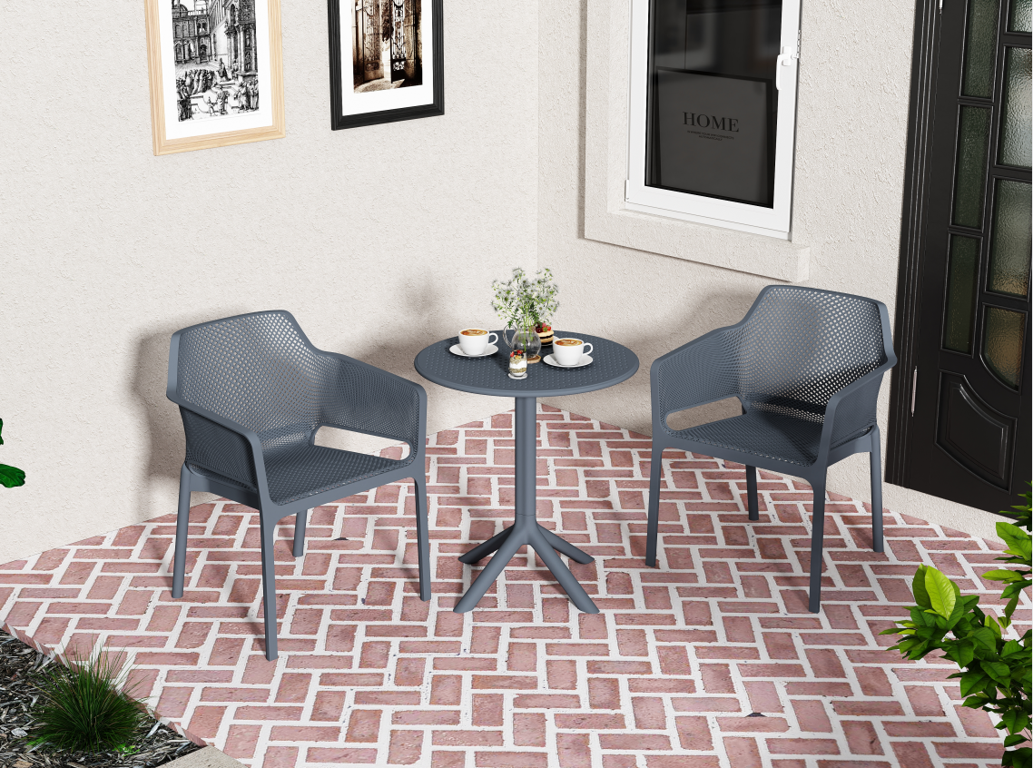 Ocean Plastic Bistro Chair: 3-Piece Set