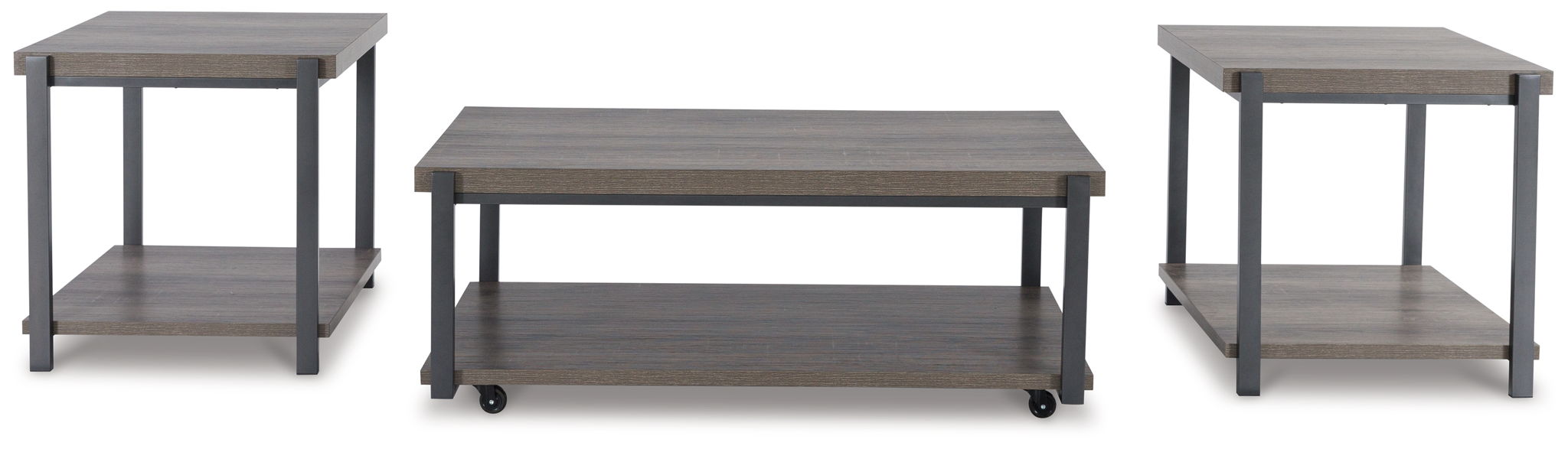 Wilmaden - Occasional Table Set (Set of 3) - Gray / Black