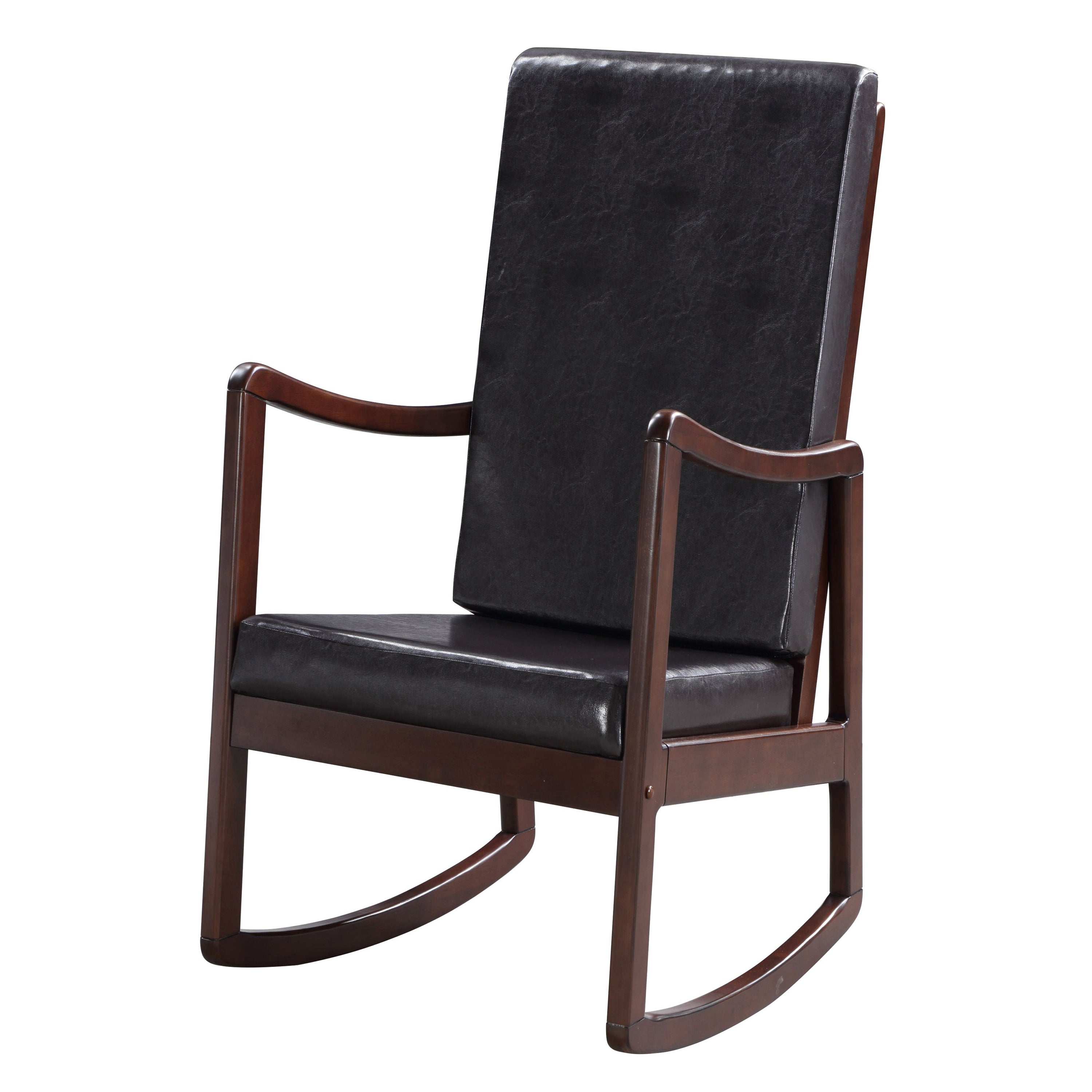 Espresso & Dark Brown Rocking Chair w/ Armrests