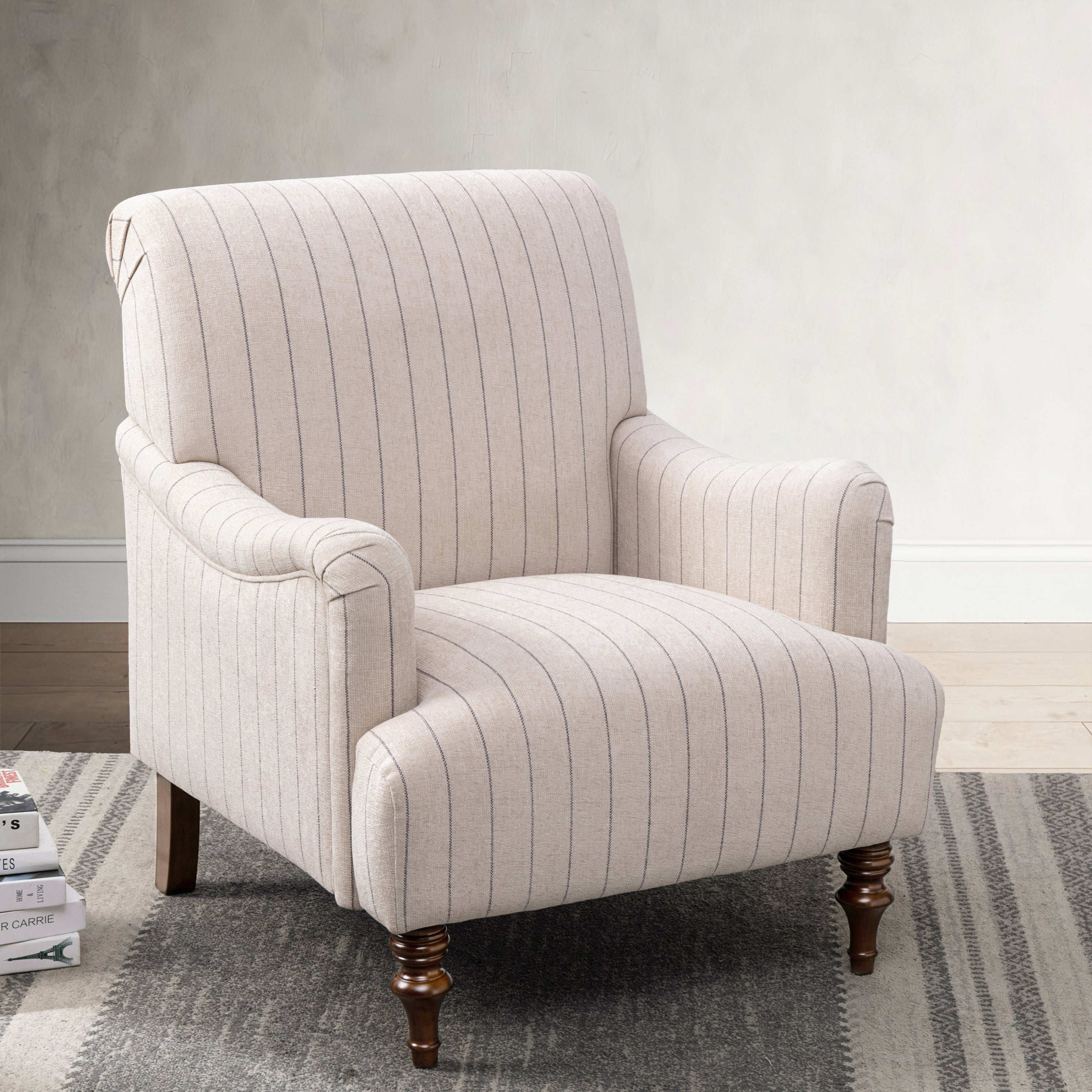 Sylvia Striped Armchair (Sea Oat)